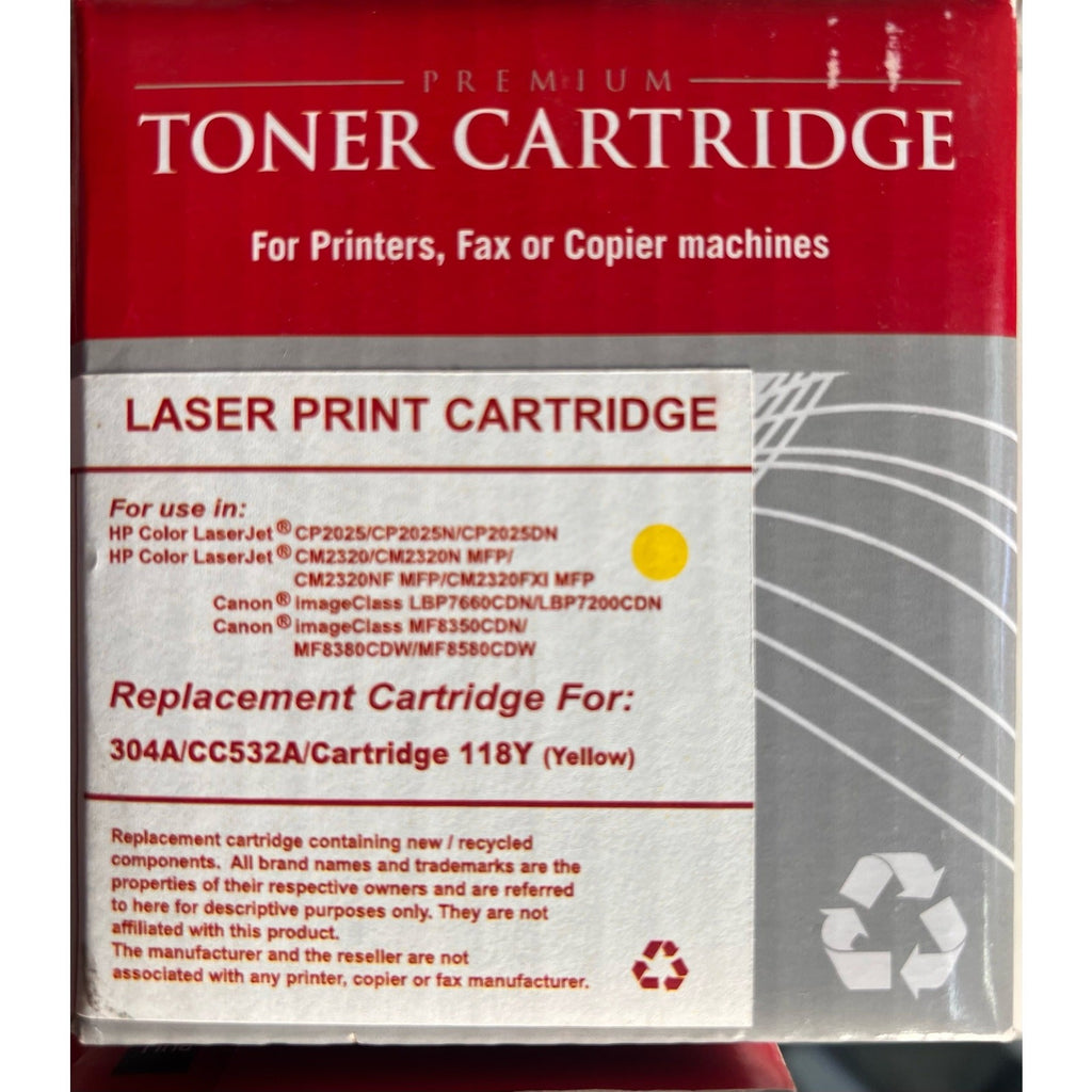 PREMIUM TONER CARTRIDGE 304A/CC532A/Cartridge 118Y (Yellow), CP2025/CP2025N