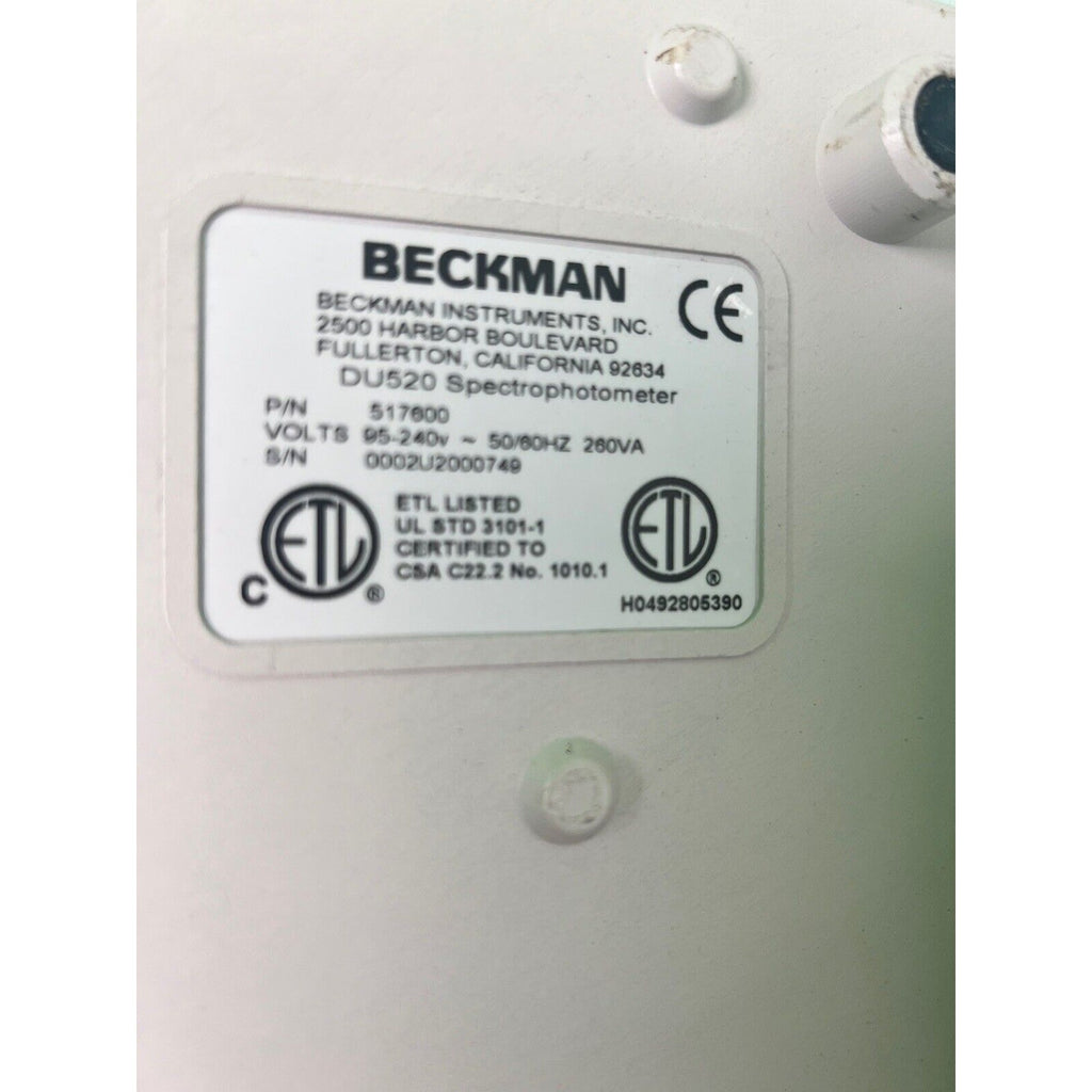 Beckman Instruments General Purpose UV/Vis Spectrophotometer DU-520