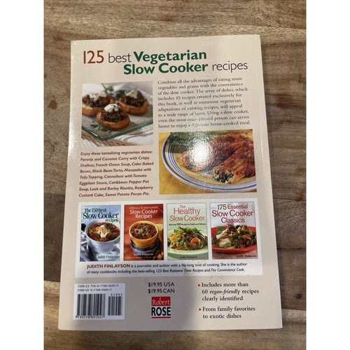 125 Best Vegetarian Slow Cooker Recipes by Judith Finlayson (2004, Trade...