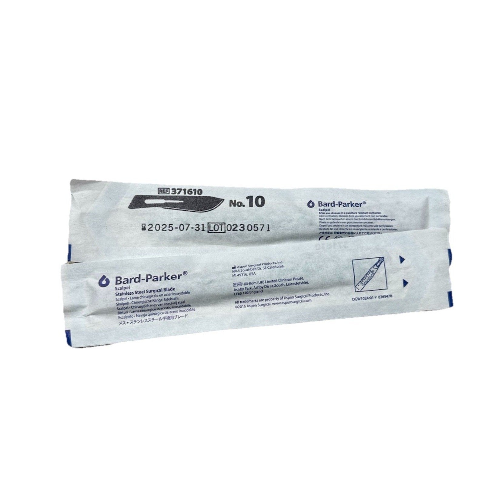 Bard-Parker 372610 Protected Disposable Scalpel Stainless Steel Blade, 10 Count