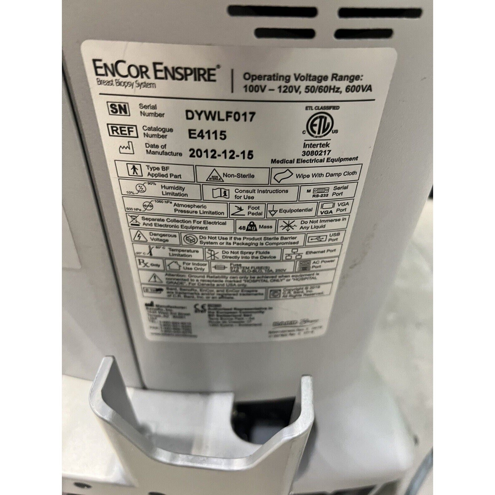 Bard Encor Enspire Breast Biopsy System E4115,