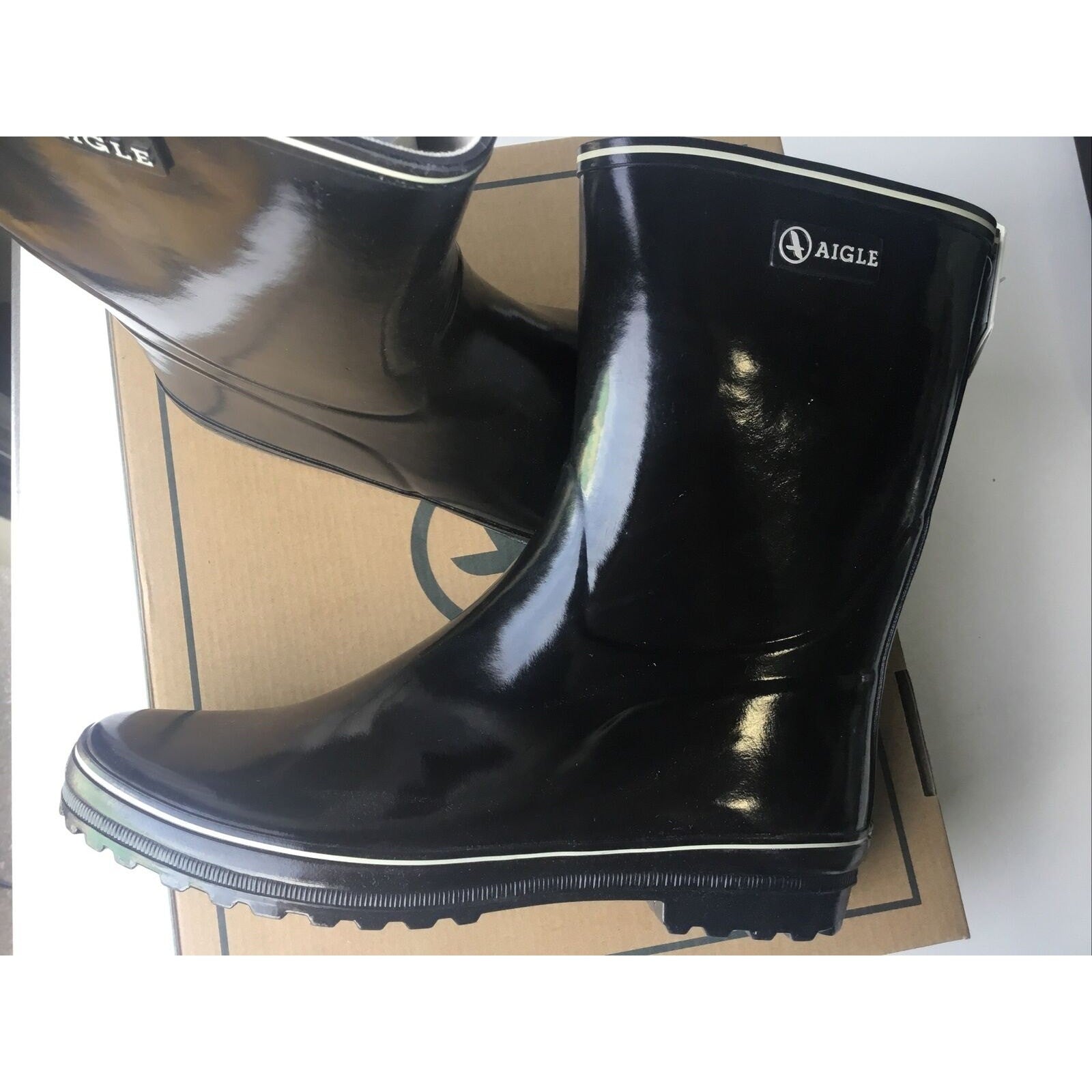 Aigle EUR Size 41 Women's Rain Boots Venise Bottil Black / Noir Size 9