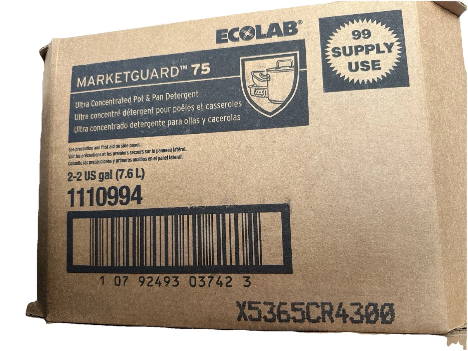 Ecolab Marketguard 75 Ultra Concentrated Pot and Pan Detergent 2 Gal, 063, YB 