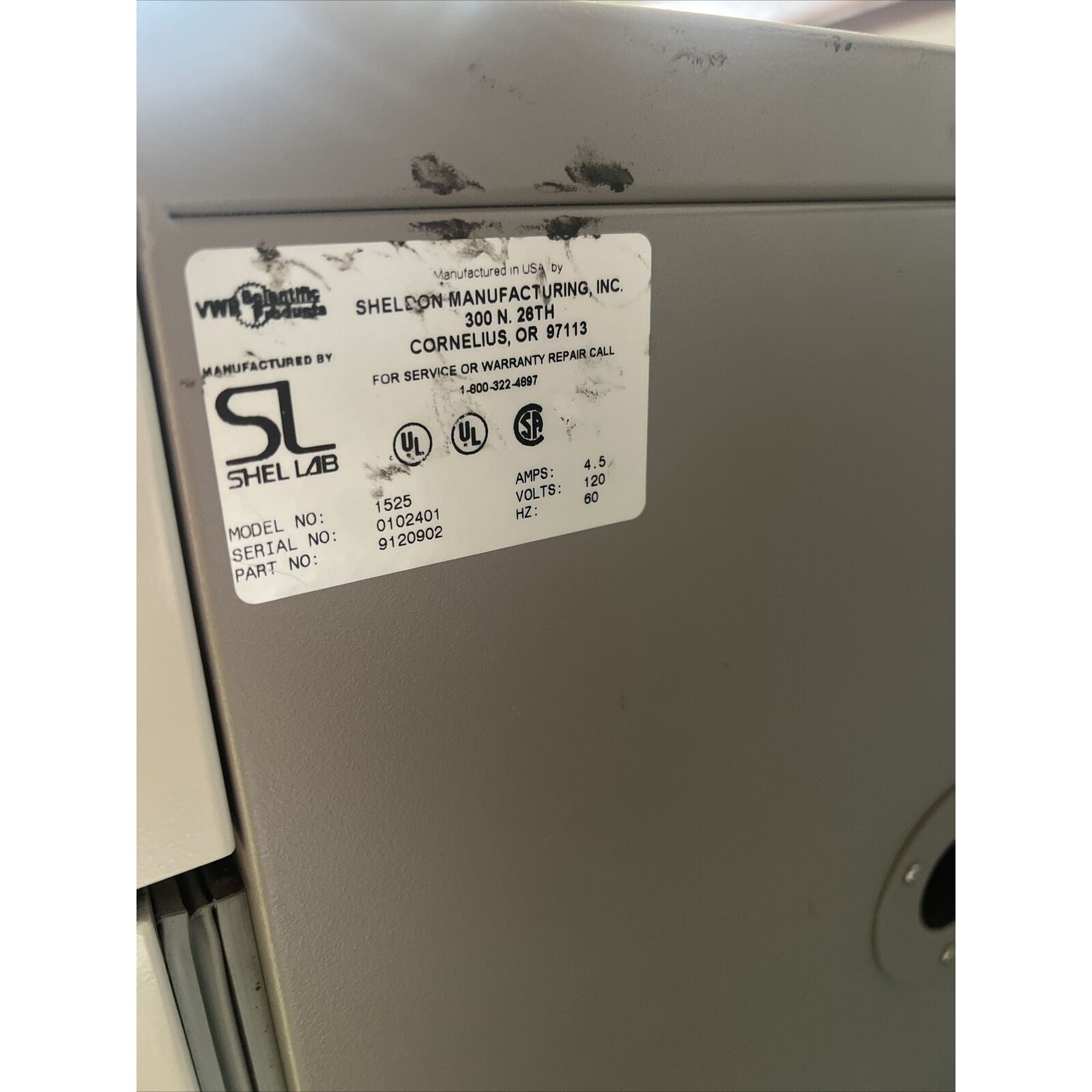 VWR Sheldon Model 1525 Incubator