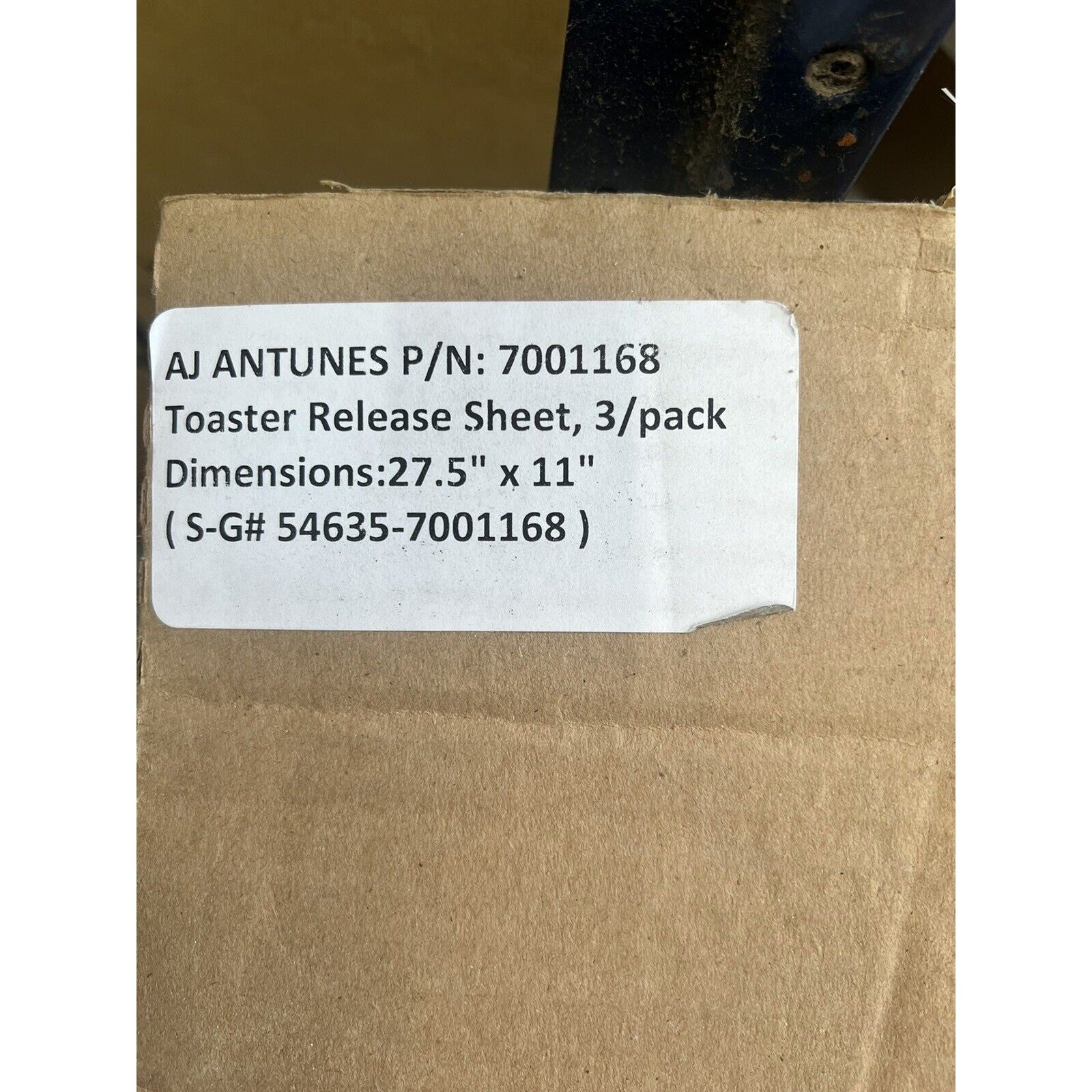 AJ ANTUNES P/N: 7001168 Toaster Release Sheet, 3 Pack