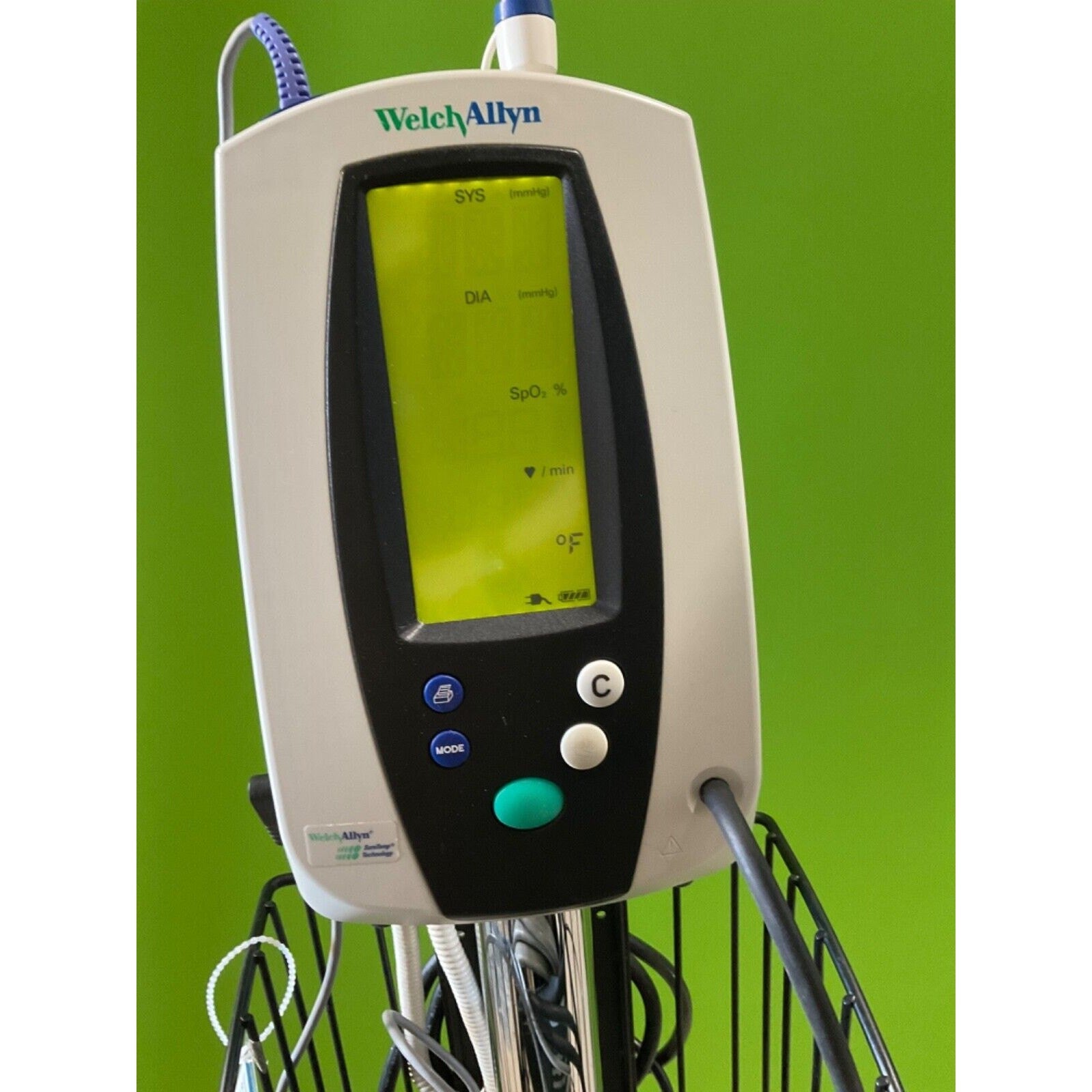 Welch Allyn 420 Vital Signs Patient Monitor w/ Rolling Stand PATIENT READY Temp