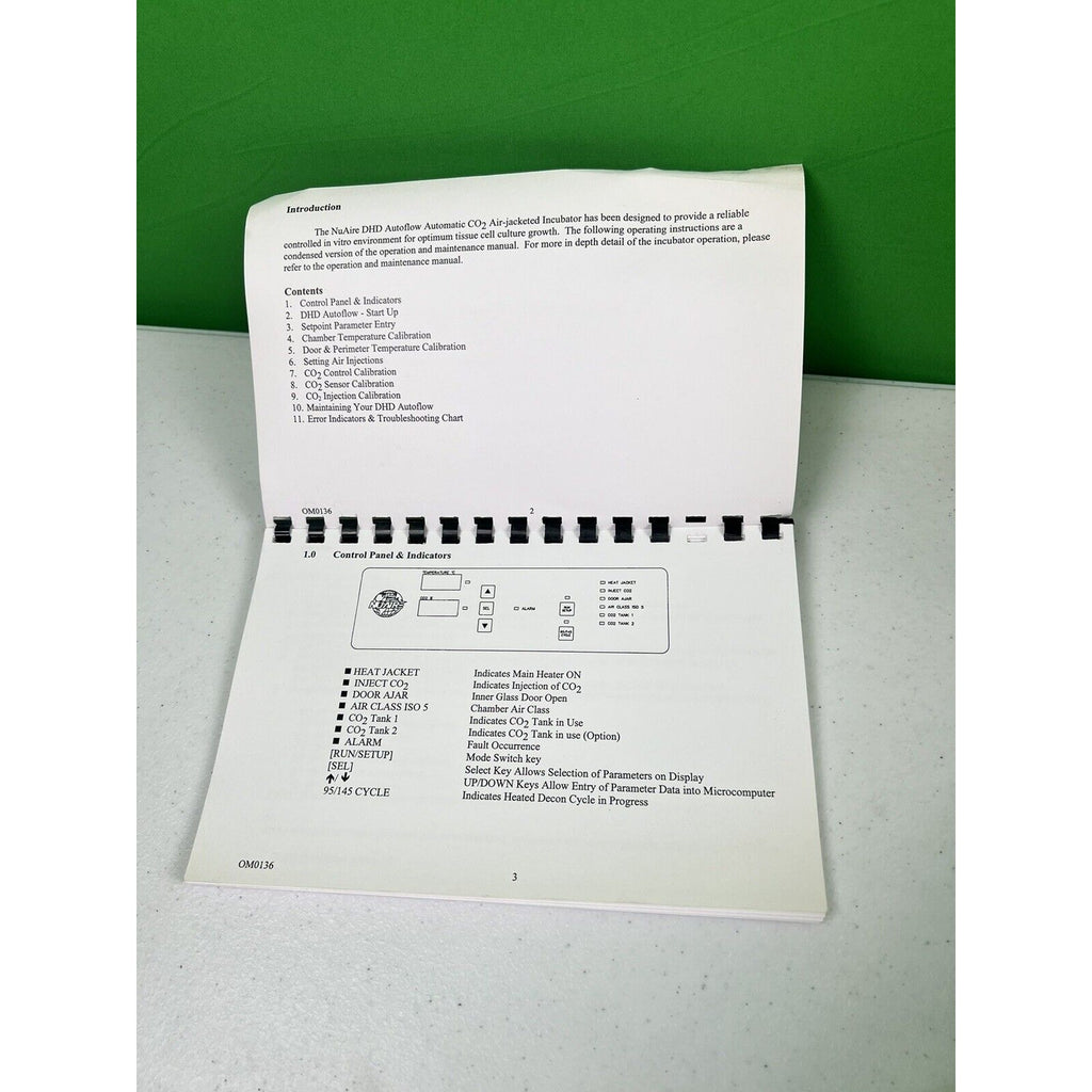 NUAIRE DHD Autoflow Automatic CO2 Incubator NU-5510/EOPERATING INSTRUCTIONS