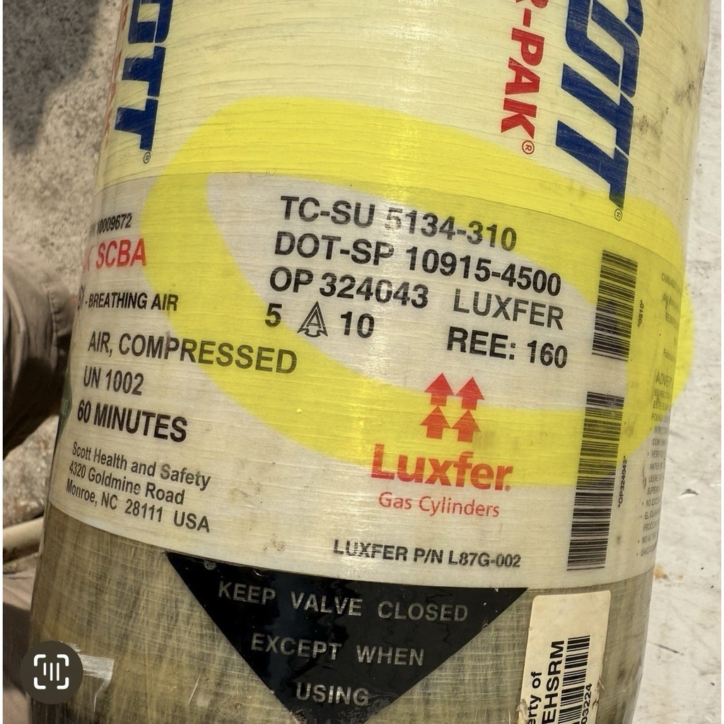 4 Tanks Scott/ MSA 4500psi TC-SU 5134-310 Ultra Elite, H-45 Low Profile Luxfer