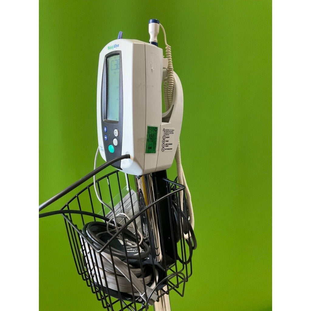 Welch Allyn 420 Vital Signs Patient Monitor w/ Rolling Stand PATIENT READY Temp