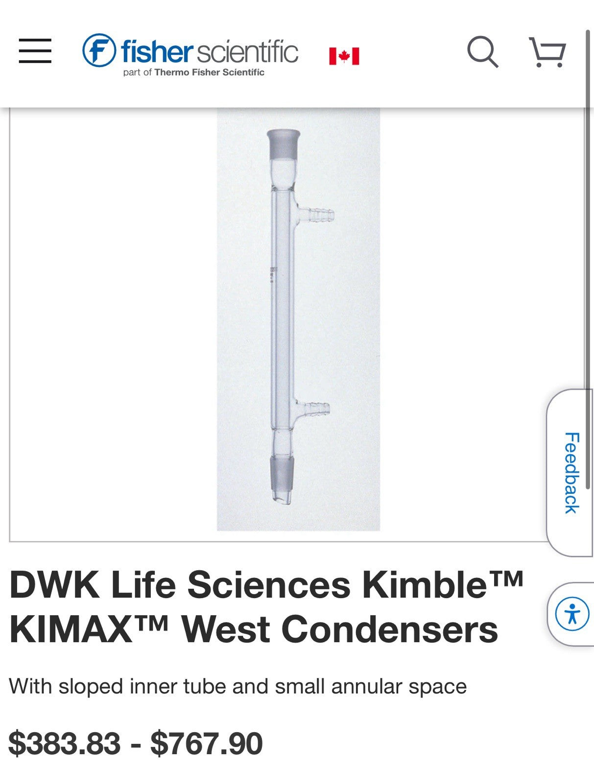 DWK Life Sciences Kimbl KIMAX West Condensers 2824600200