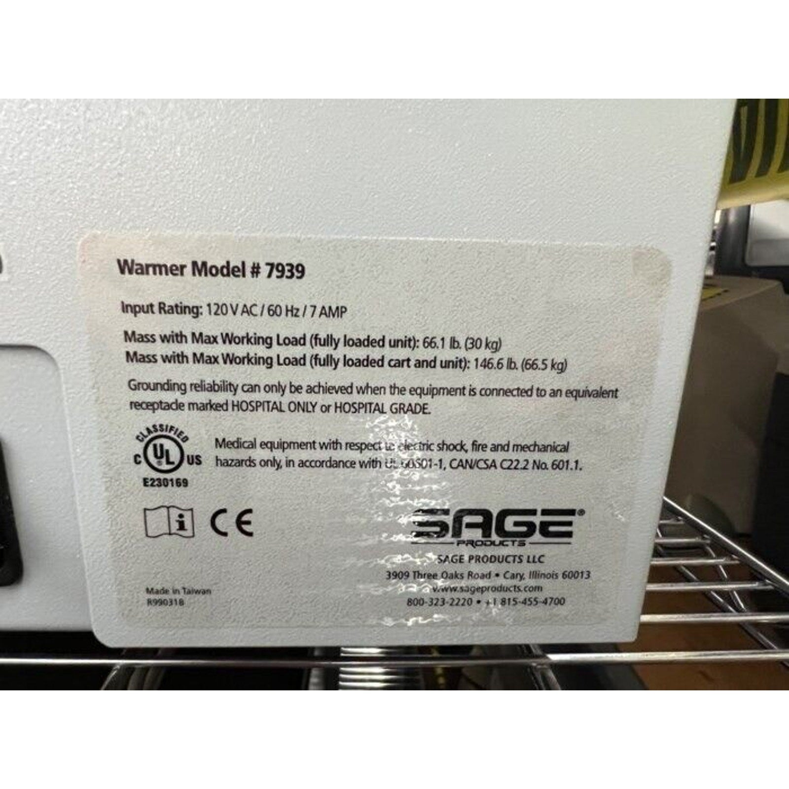 SAGE 7939 PERSONAL CLEANING INCUBATOR TOWEL WARMER