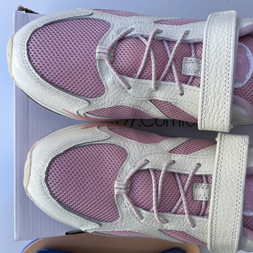 DR.Comfort Women's Victory Athletic Shoes White Pink Hook & Loop Closure 12 W