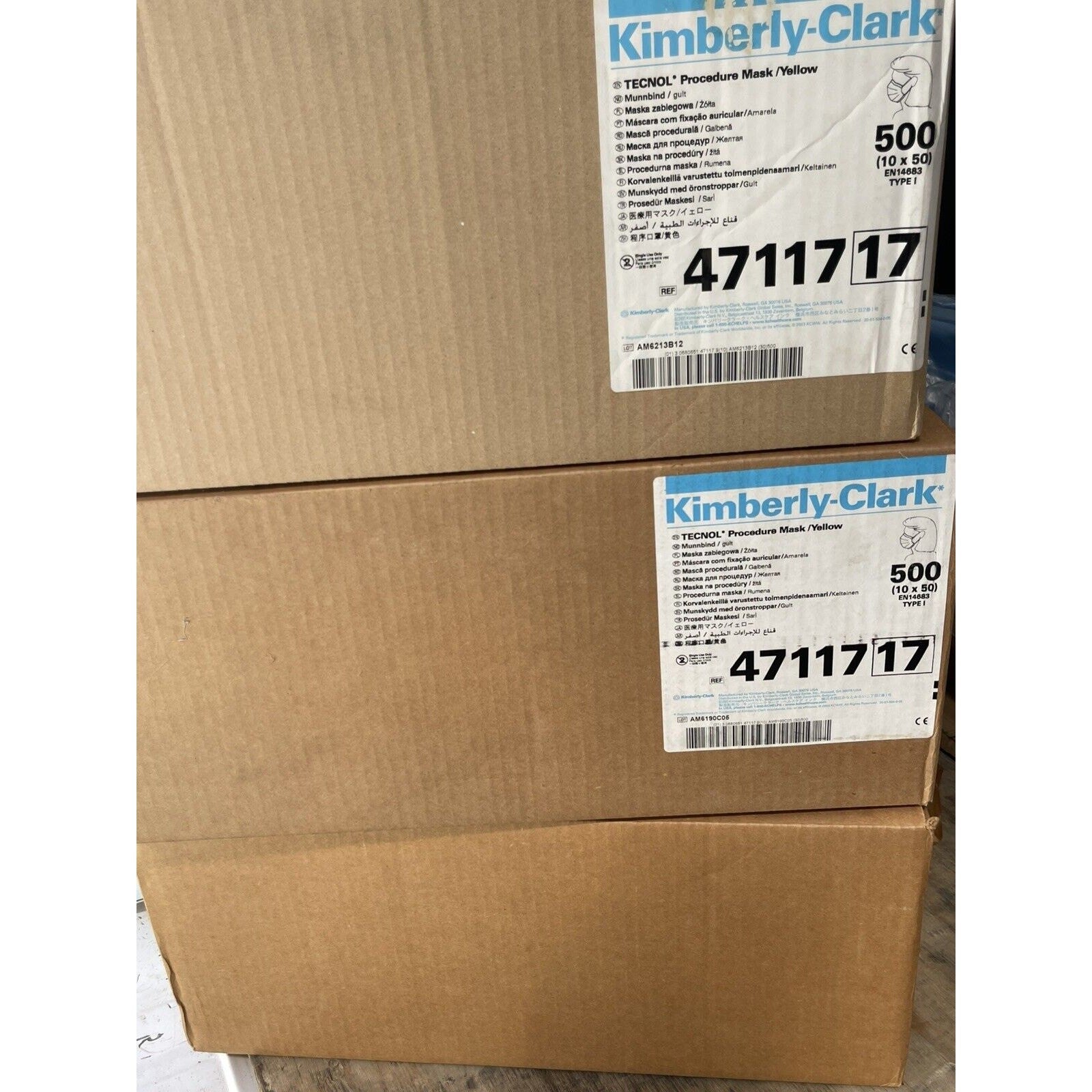 Kimberly Clark 47117-17 Tecnol Procedure Mask Yellow 500 Case