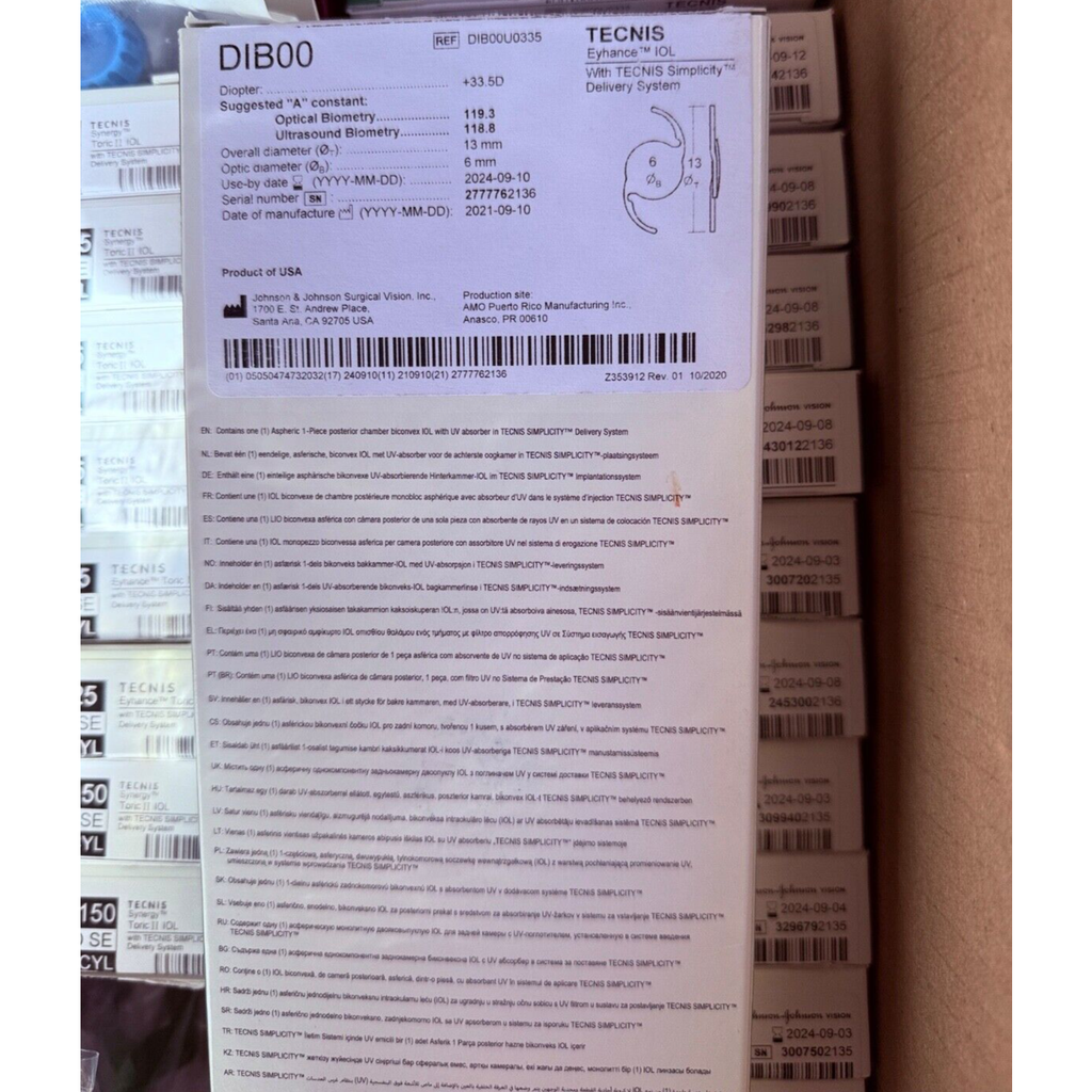 TECNIS Eyhance IOL W/ Tecnis Simplicity Delivery System DIB00, 2024-09-10
