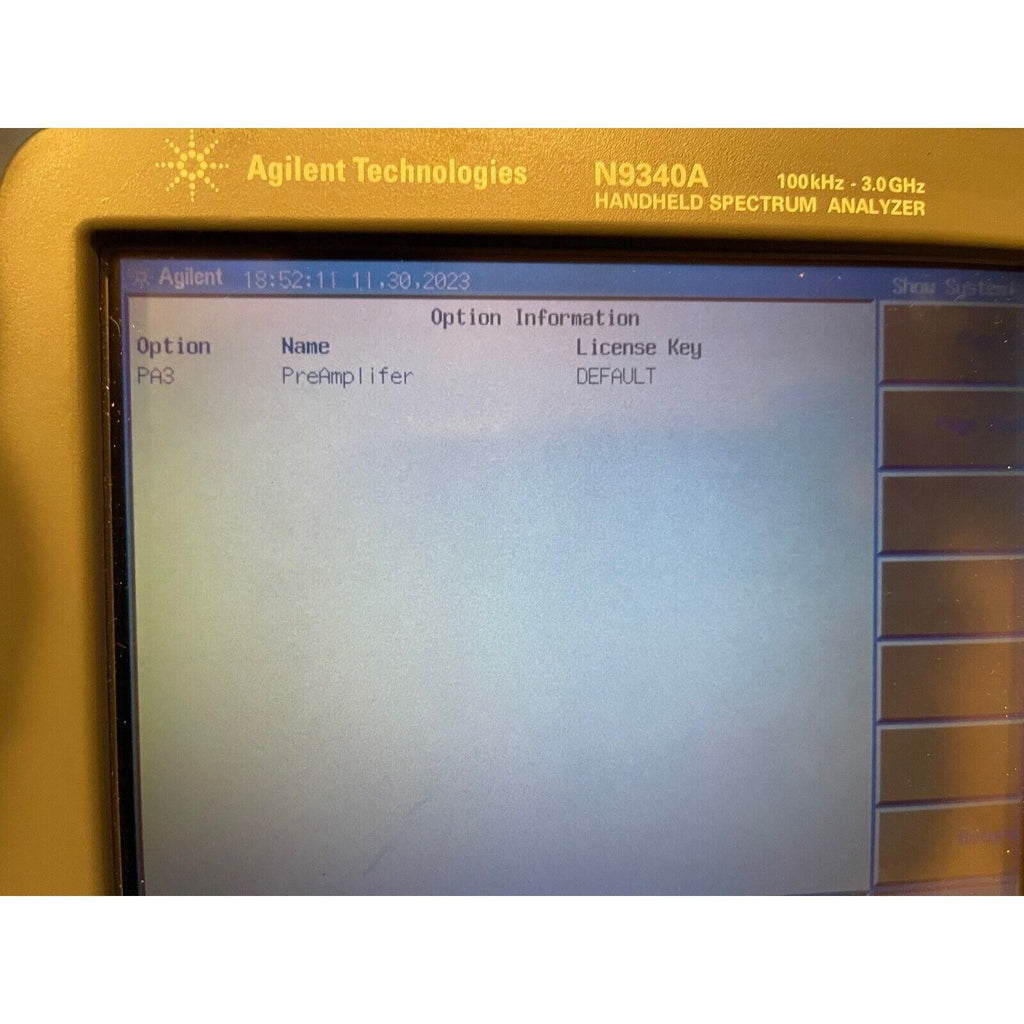 Agilent Technologies N9340A 100kHz- 3.0GHx Handheld Spectrum Analyzer