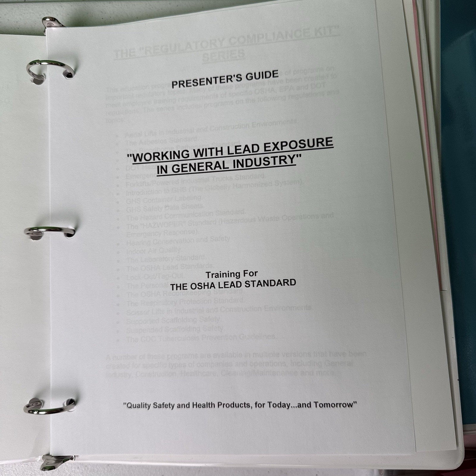 MARCOM THE OSHA LEAD, VIDEO/DVD TRAINING PROGRAM