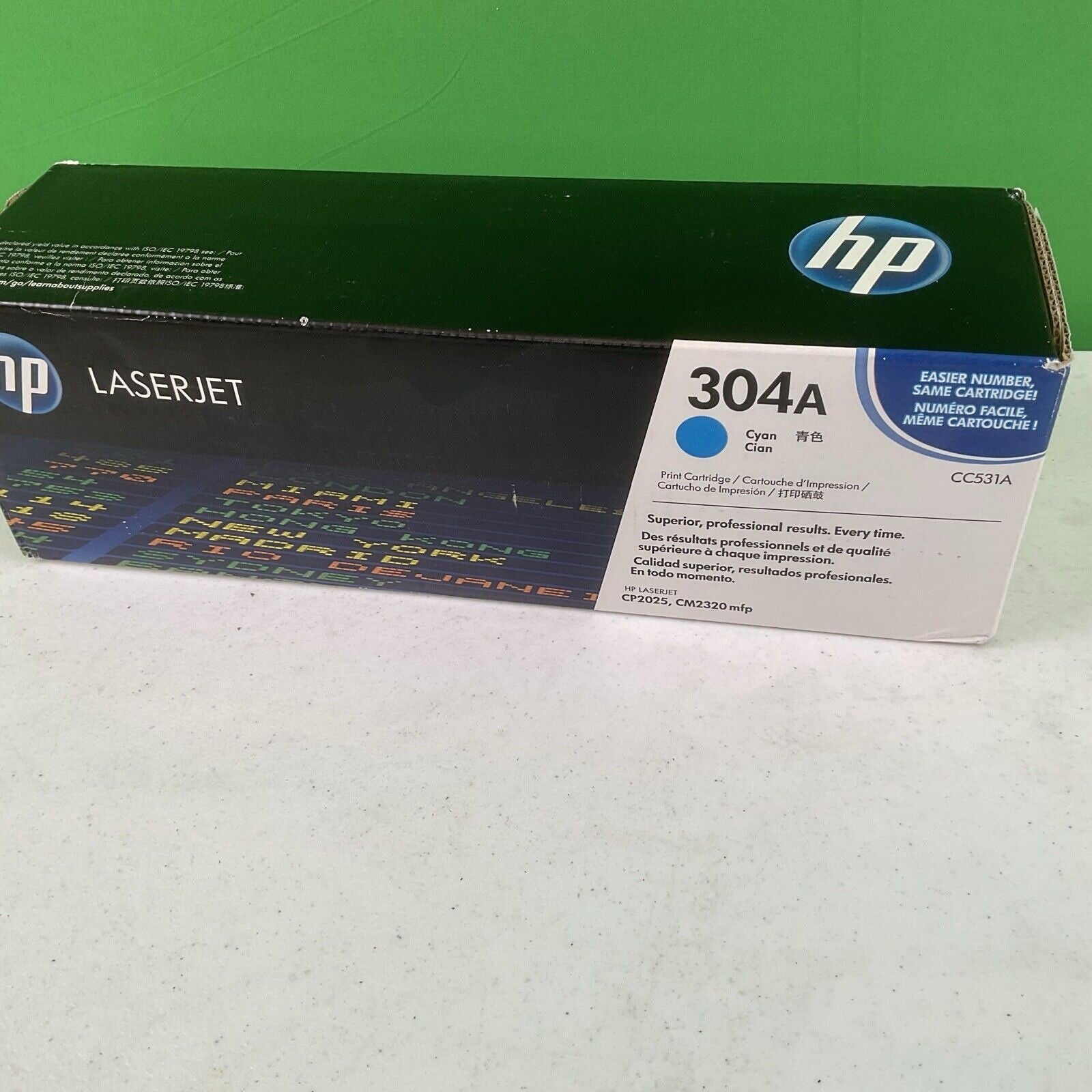 Genuine Hewlett Packard 304A Cyan LaserJet Print Toner Cartridge CC531A. #1093
