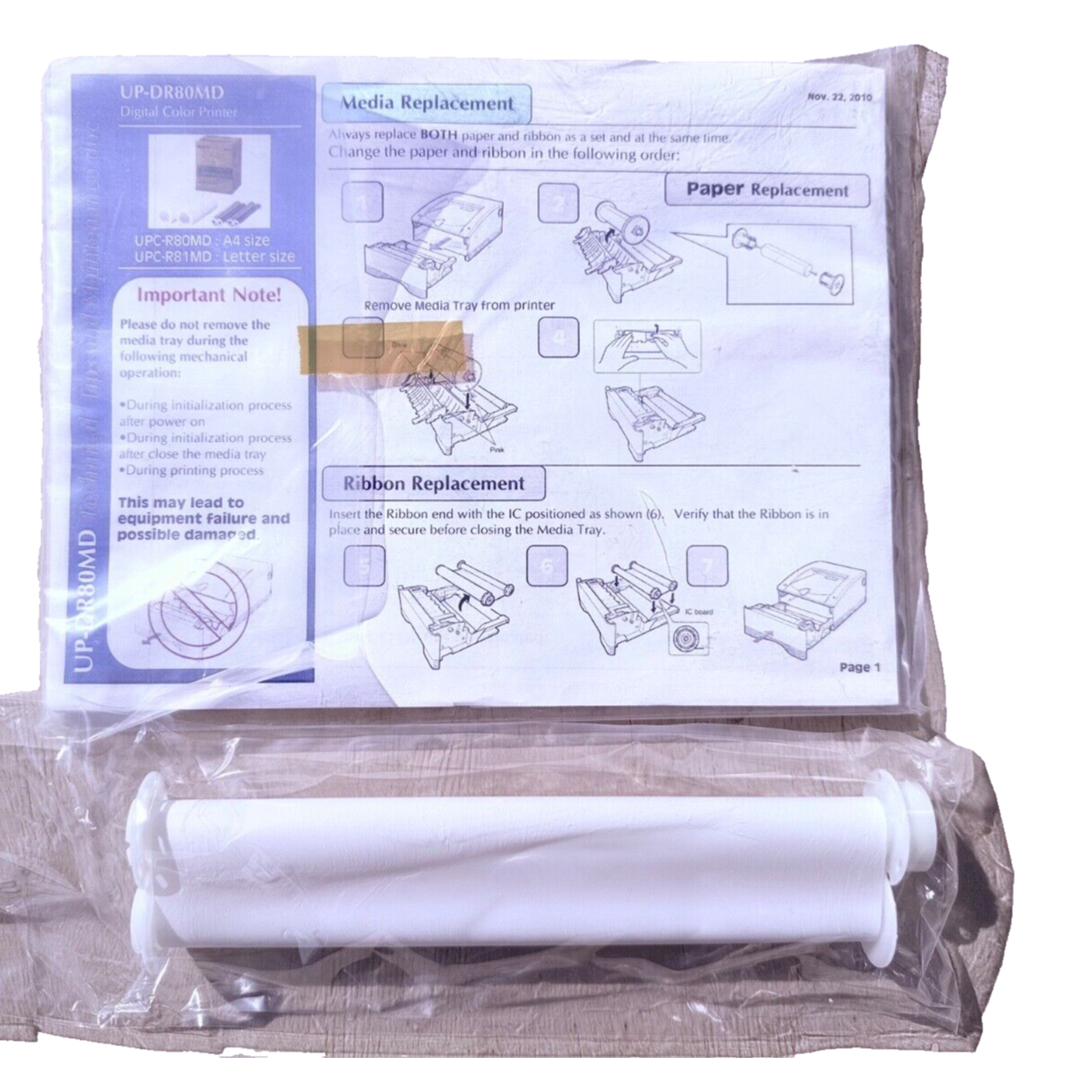 Sony UP-DR80MD Printer RIBBON REPLACEMENT (RIBBON+ Instruction ONLY)