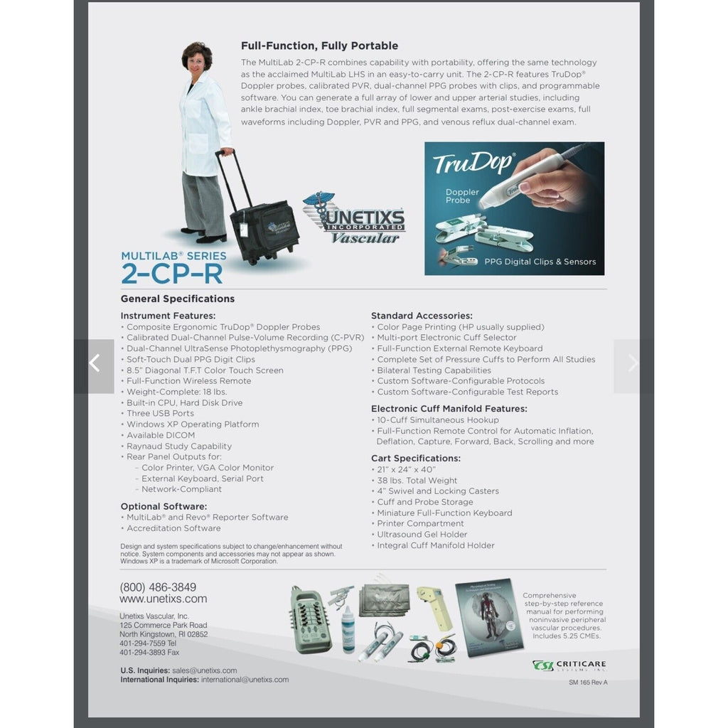 Unetixs Vascular MultiLab Vascular Diagnostic Controler 11972-0000-01