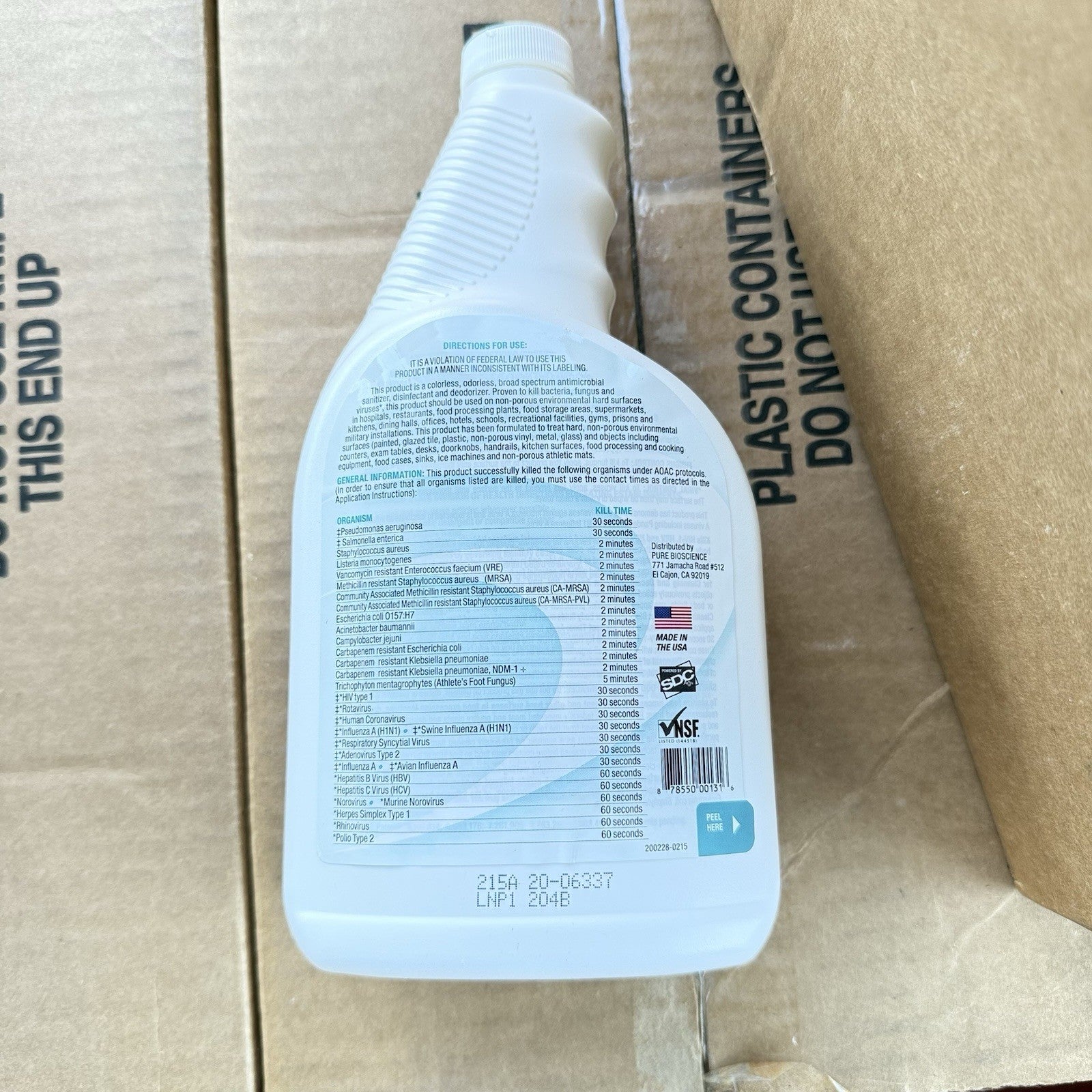 Case Of 12 PURE Hard Surface Commercial line Against Bacteria, 32 oz 93337