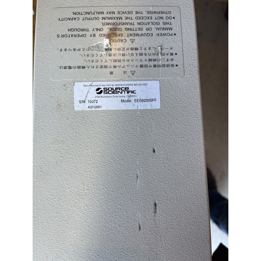 NIHON KOHDEN SOURCE SCIENTIFIC SM-930AA ISOLATION UNIT EEG9200SFF 117V 750VA !!