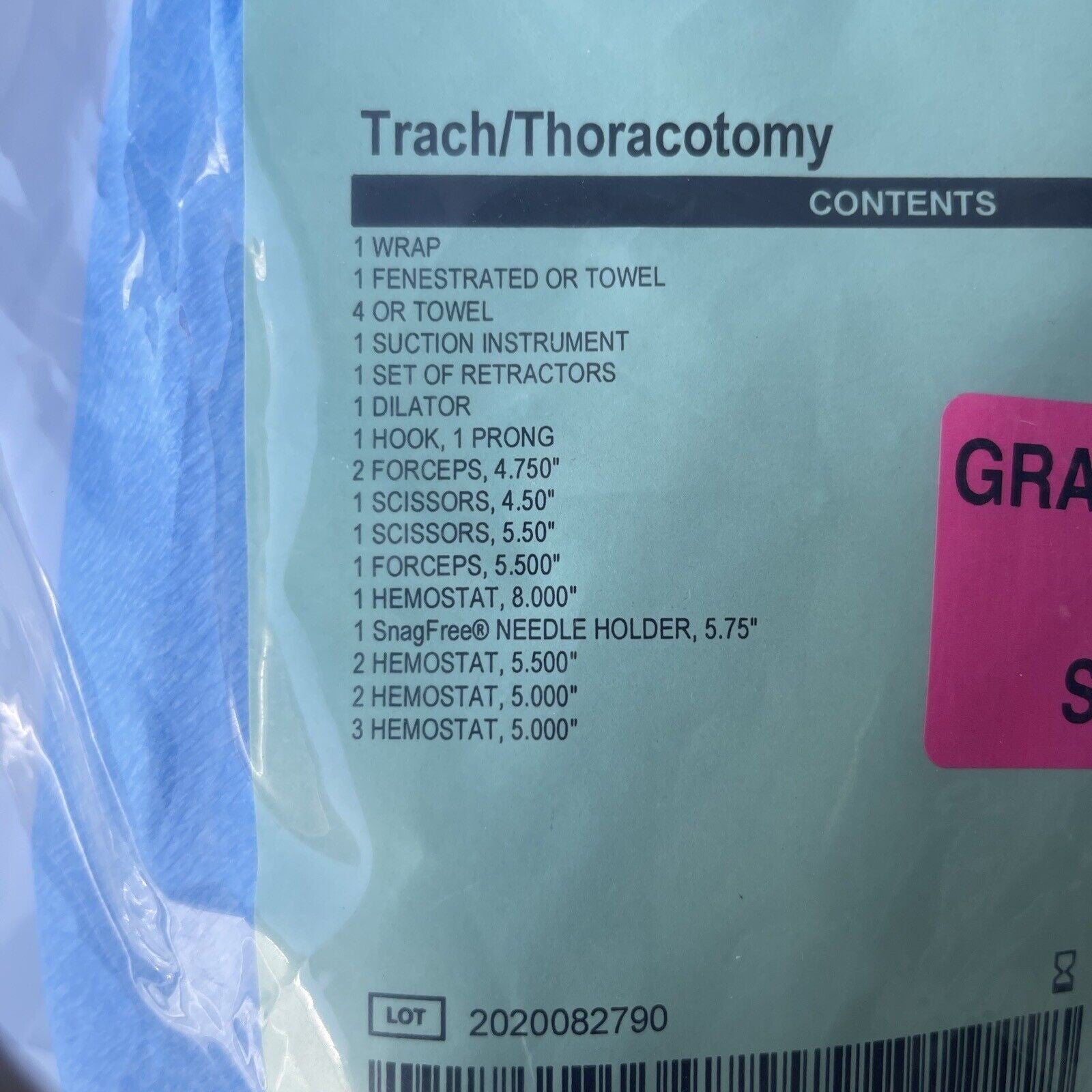 Centurion Trach Thoracotomy Kit TC8005