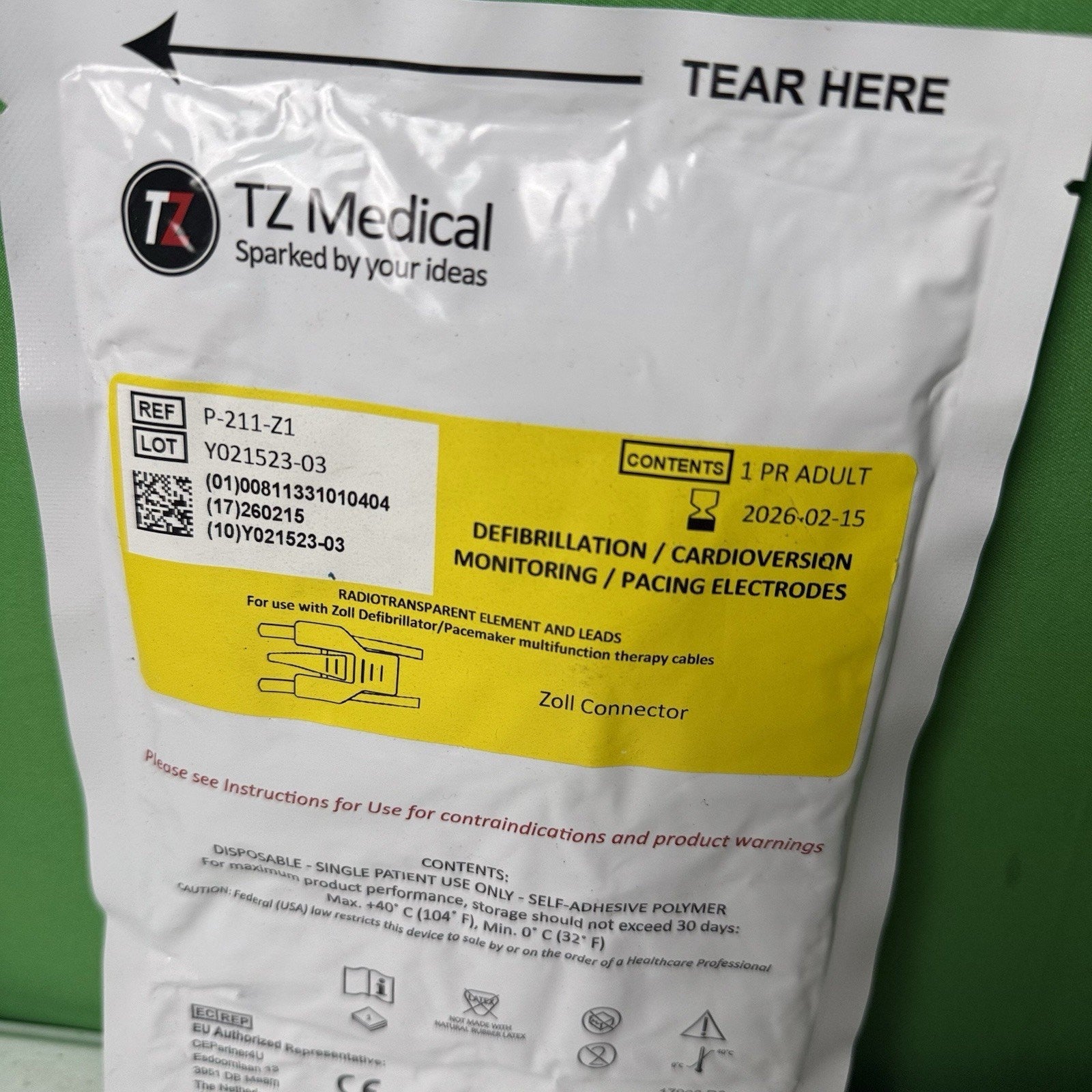 TZ MEDICAL P-211-Z1 Electrode Pad New/Sealed, 2026/02/01