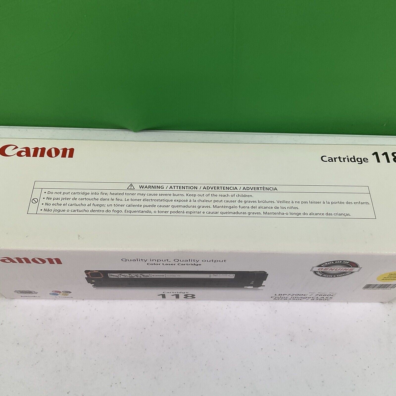 Canon 118 Toner Cartridge Yellow 2659B001 GENUINE NEW #1132