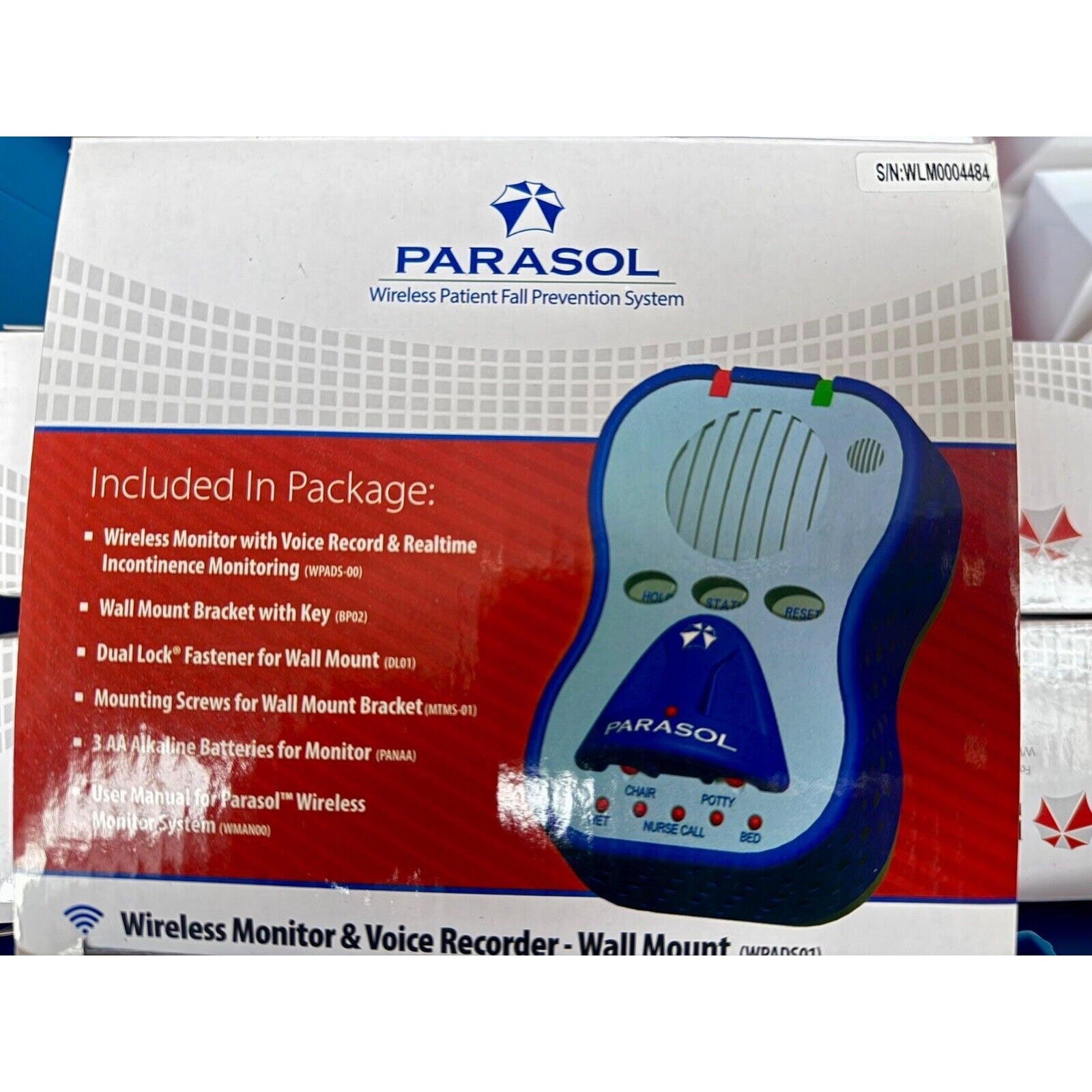 PARASOL PATIENT Wireless Mobility Monitor FALL PREVENTION SYSTEMS WPADS01