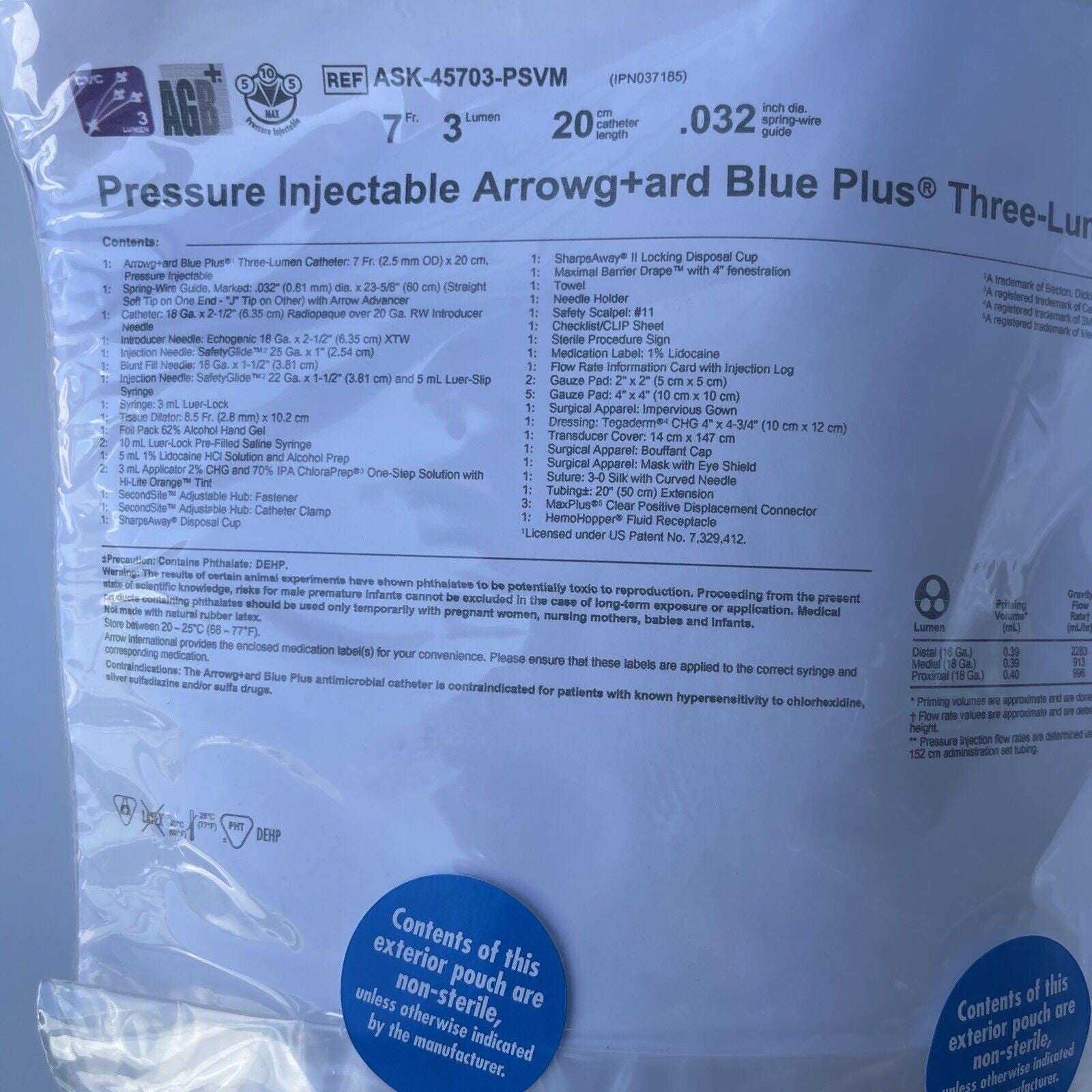 Arrow ASK-45703-PSVM Pressure Injectable Arrowg +ard Blue Plus NEW!
