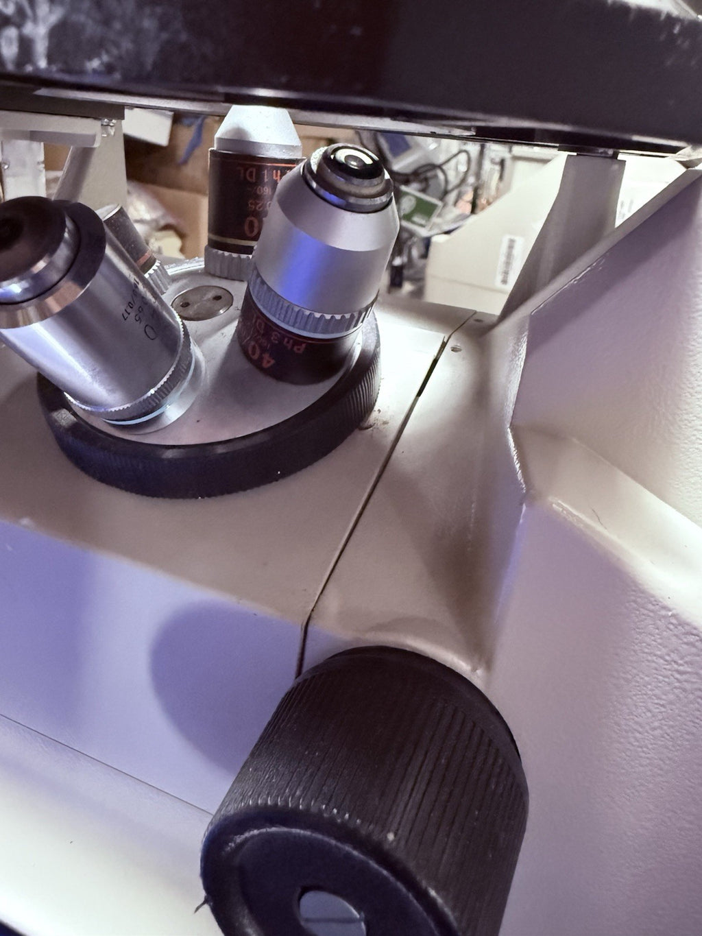 Nikon TMS-F Inverted Phase Contrast Trinocular Microscope. With Mechanical Stage