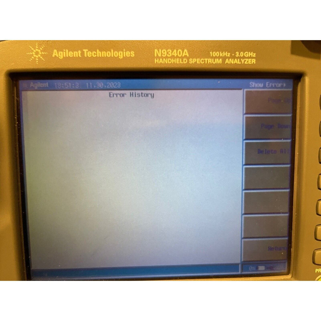 Agilent Technologies N9340A 100kHz- 3.0GHx Handheld Spectrum Analyzer