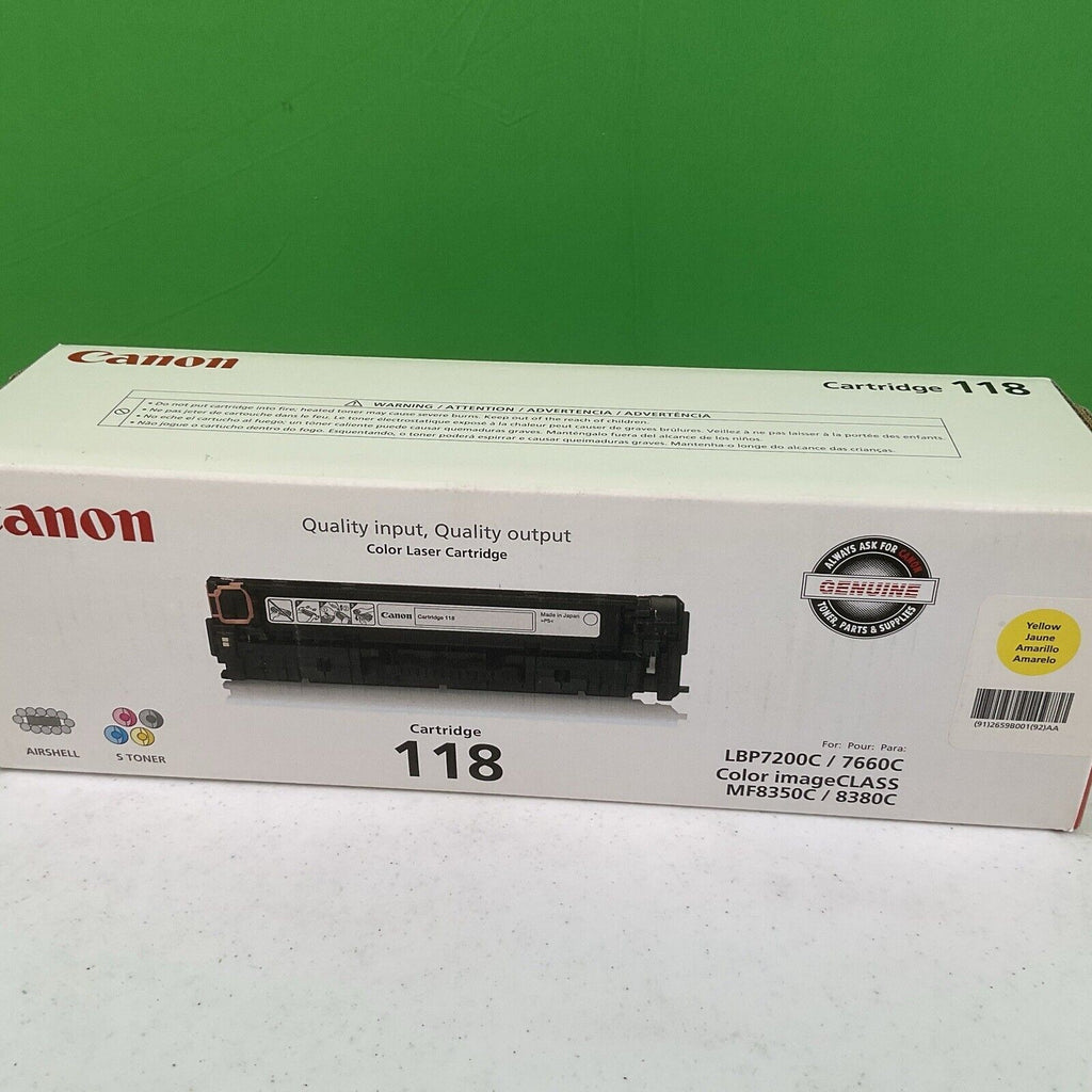 Canon 118 Toner Cartridge Yellow 2659B001 GENUINE NEW #1132