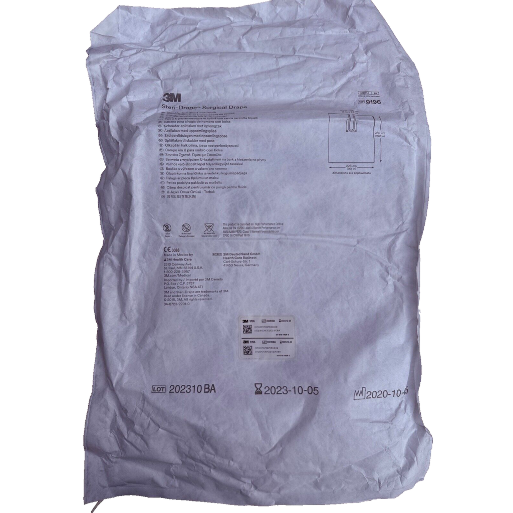3M Steri-Drape Surgical Drape Shoulder Split Sheet w/Pouch 9196, Expired 10/2023
