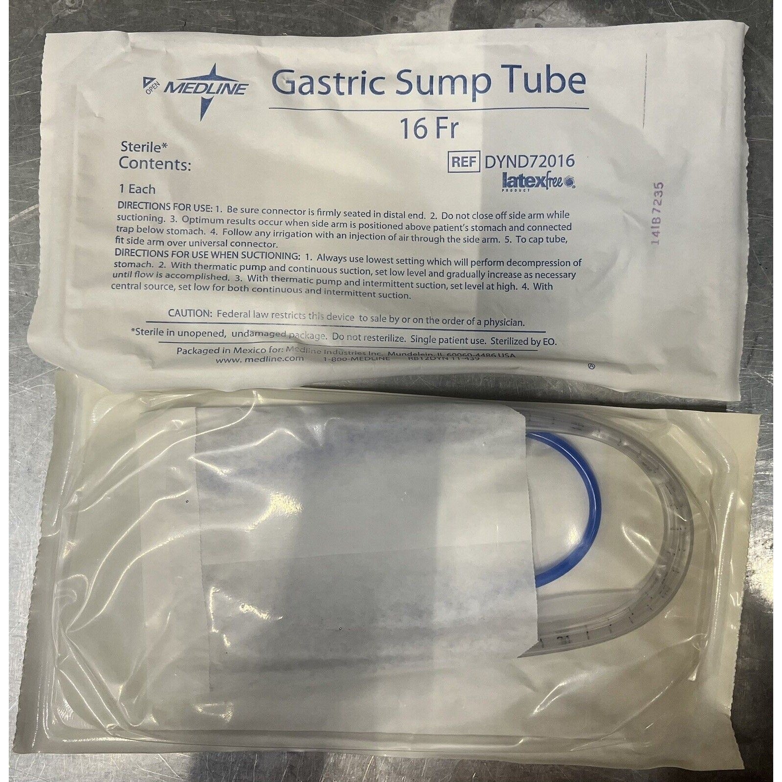 LOT OF 10 NEW MEDOVATIONS Gastric Sump Tube w/X-Ray Opaque Stripe #1217-18 18FR