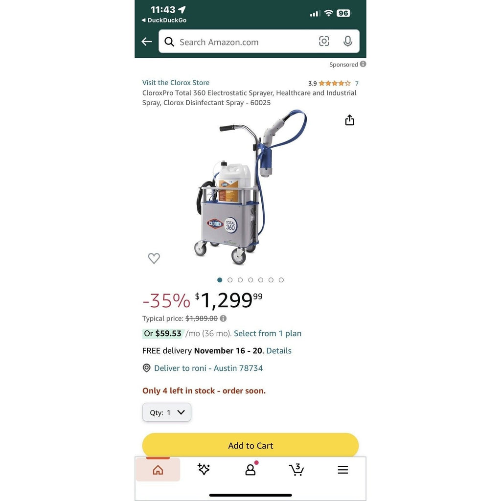 Clorox Total 360 System Electrostatic Sprayer - Gray