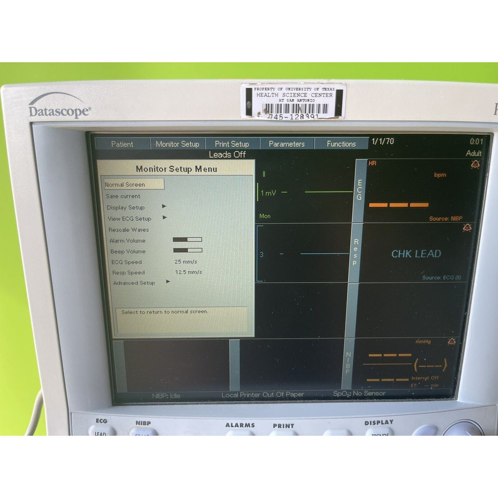 Datascope Passport 2 Patient Monitor With Stand & Culff