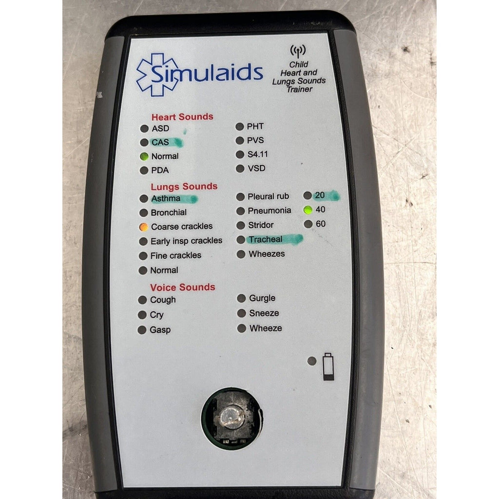 Simulaids Child Heart and Lungs Sounds Auscultation Trainer With Remote. TESTED