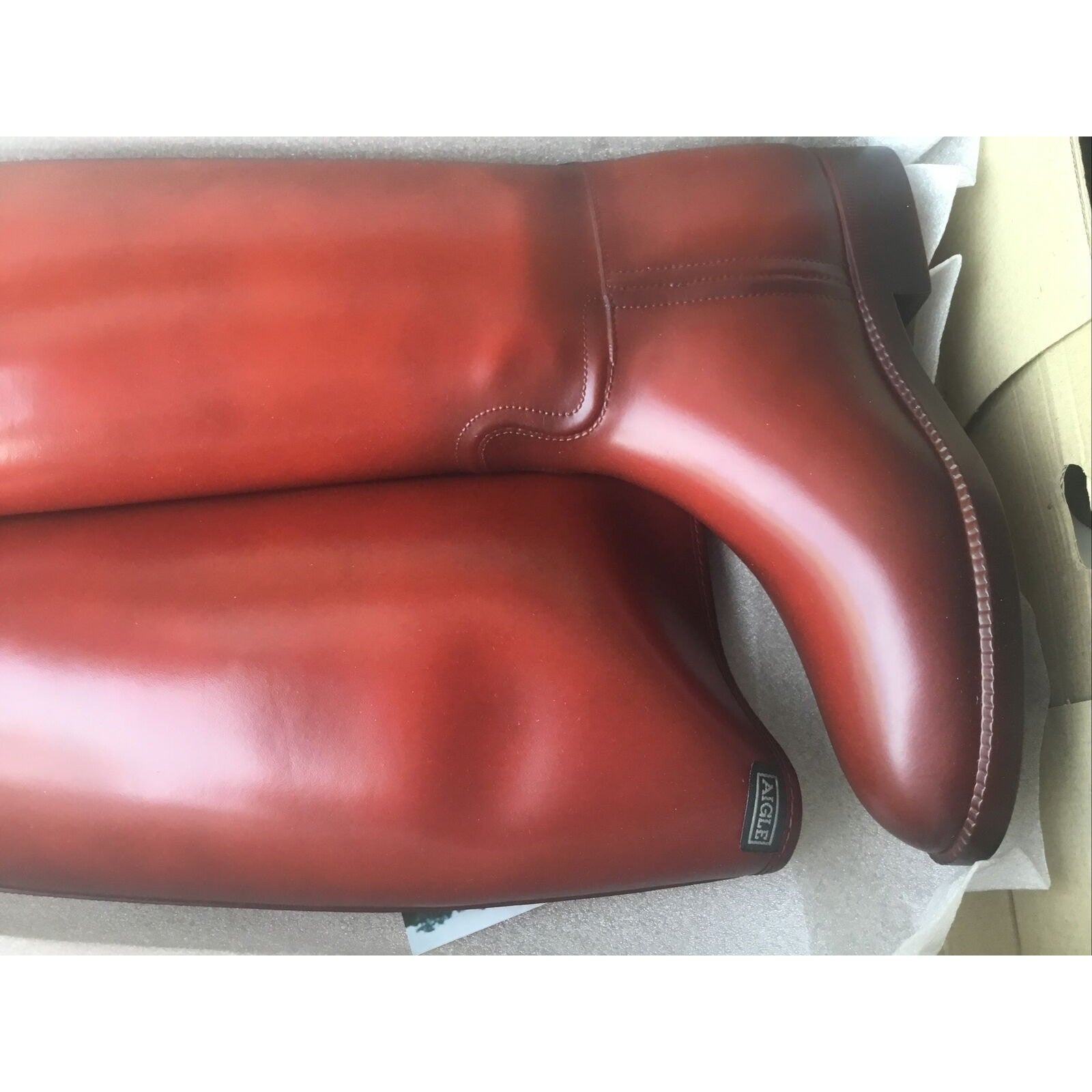 Boot Horse Riding AIGLE Start M Size 4.5 Rouge 86918 New IN Box