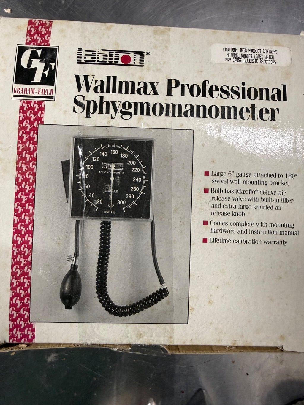 Labtron V222B Wallmax aneroid wall manometer w/ GE Critikon DURA-CUF adult