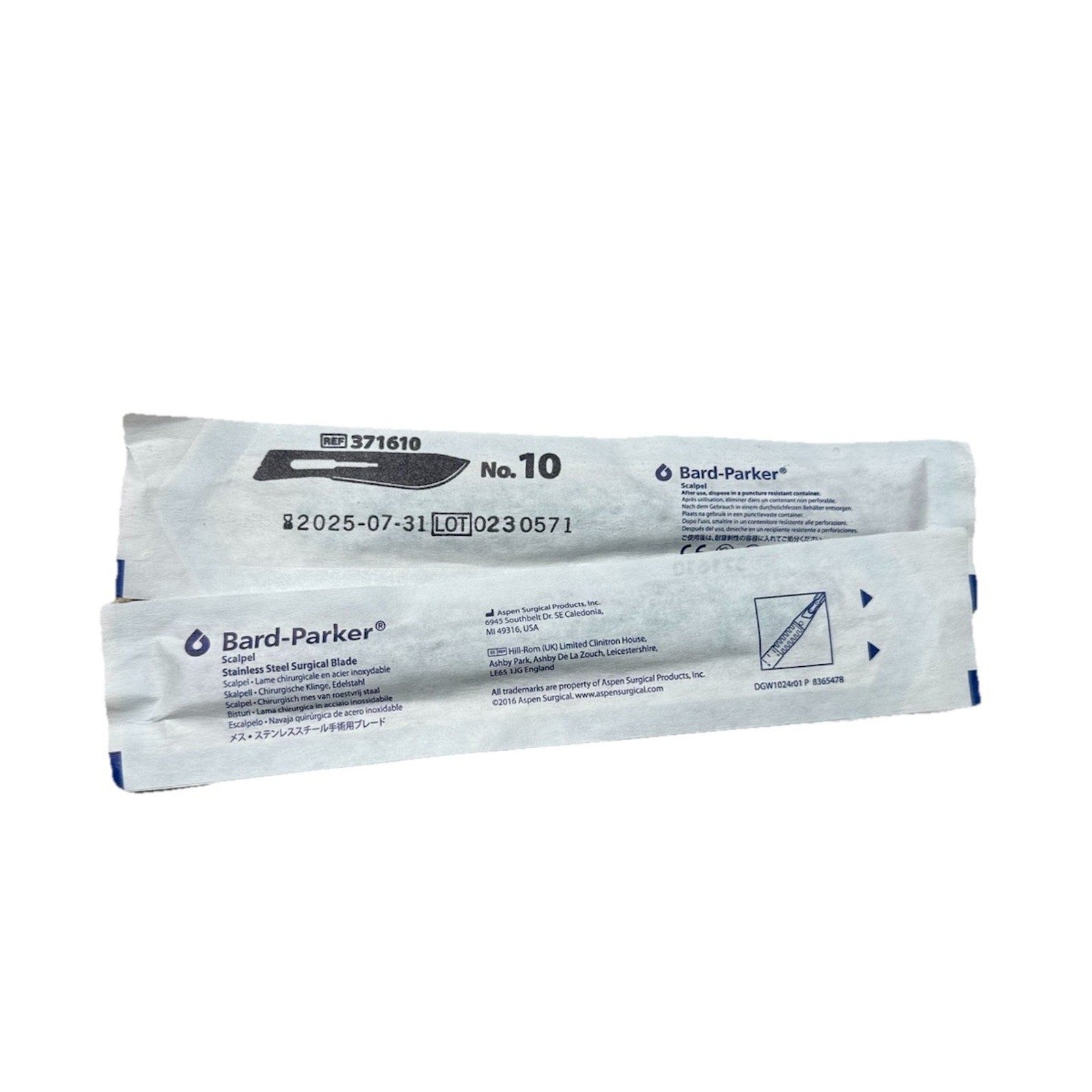 Bard-Parker 372610 Protected Disposable Scalpel Stainless Steel Blade, 10 Count