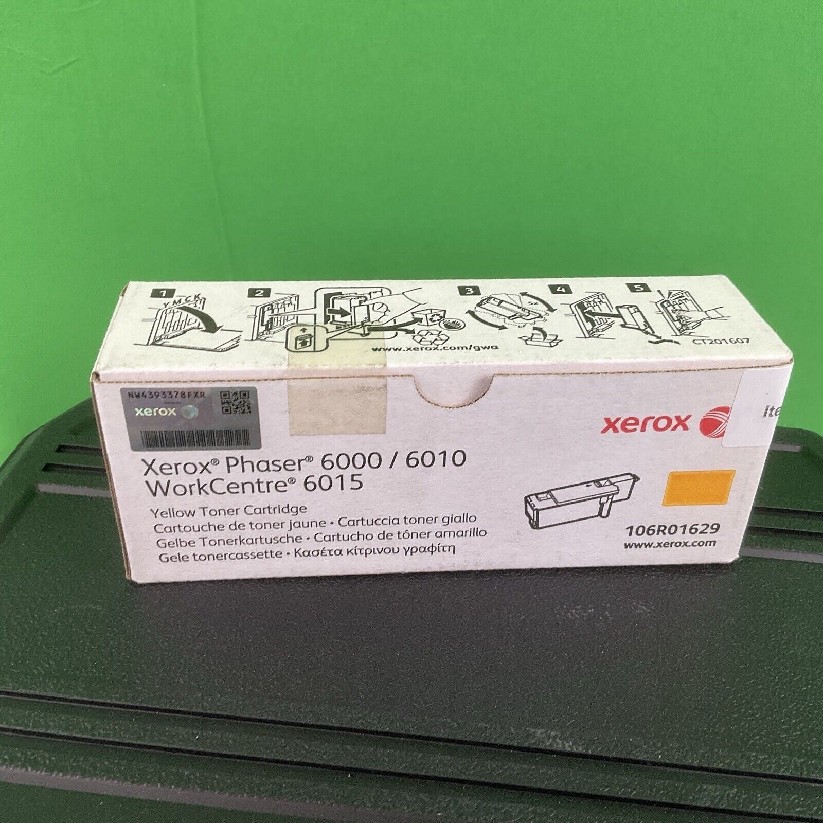 Genuine Xerox Phaser 6000/6010 106R01629 Yellow Toner Cartridge. #1108