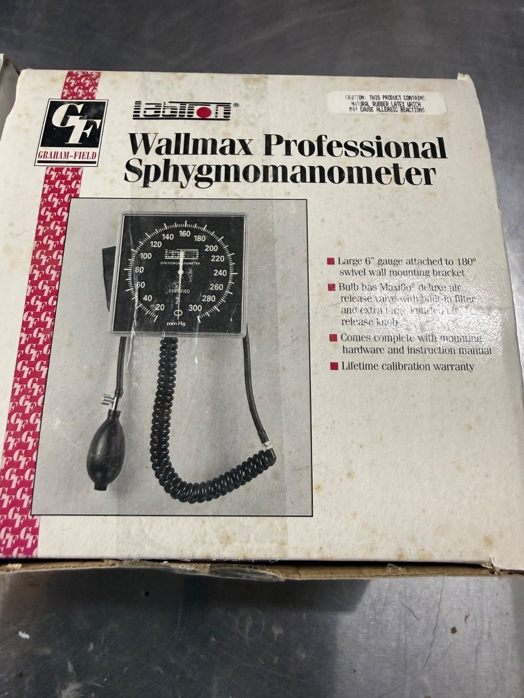 Labtron V222B Wallmax aneroid wall manometer w/ GE Critikon DURA-CUF adult