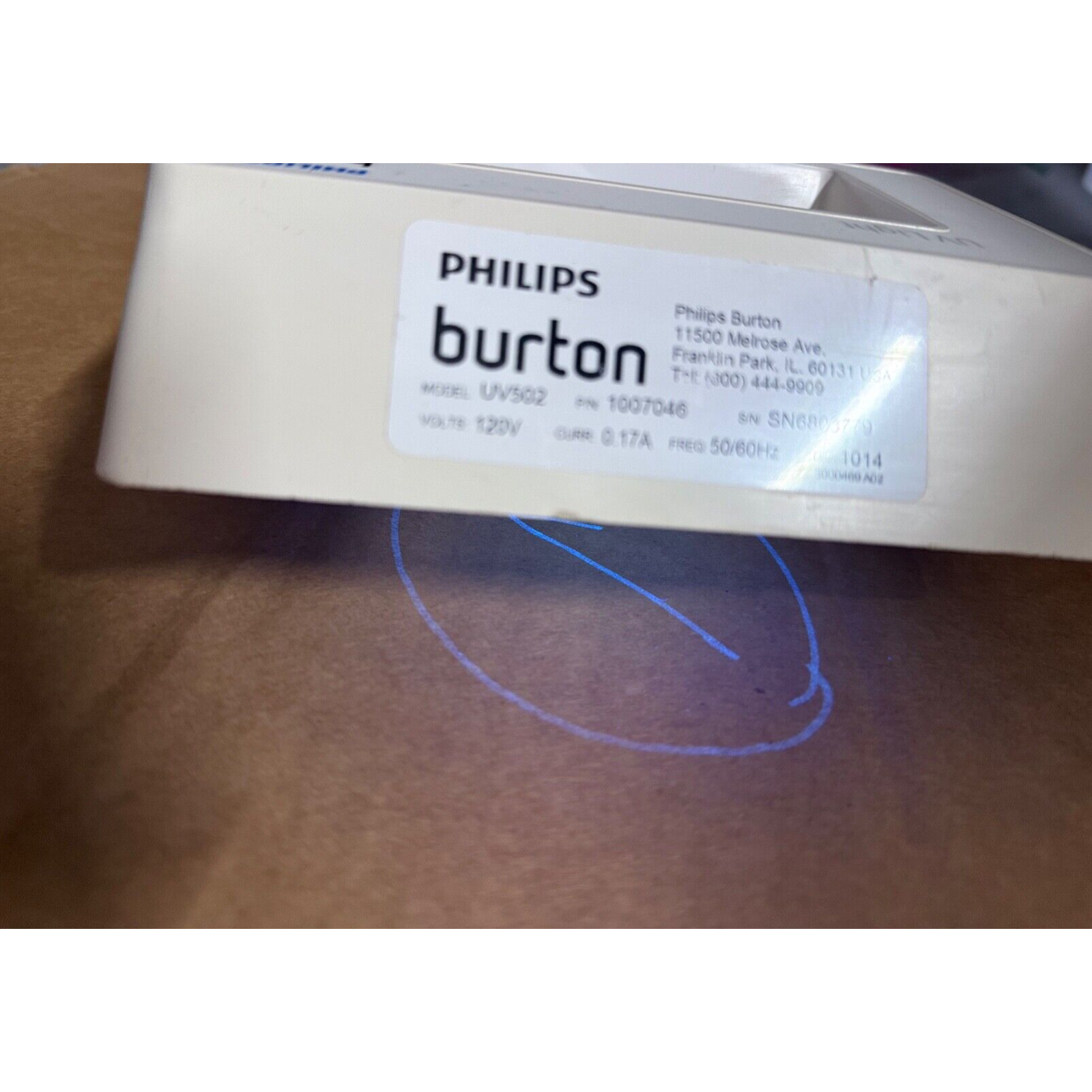 Philips Burton UV502 Handheld Examination Light with Light Bulb. TESTED