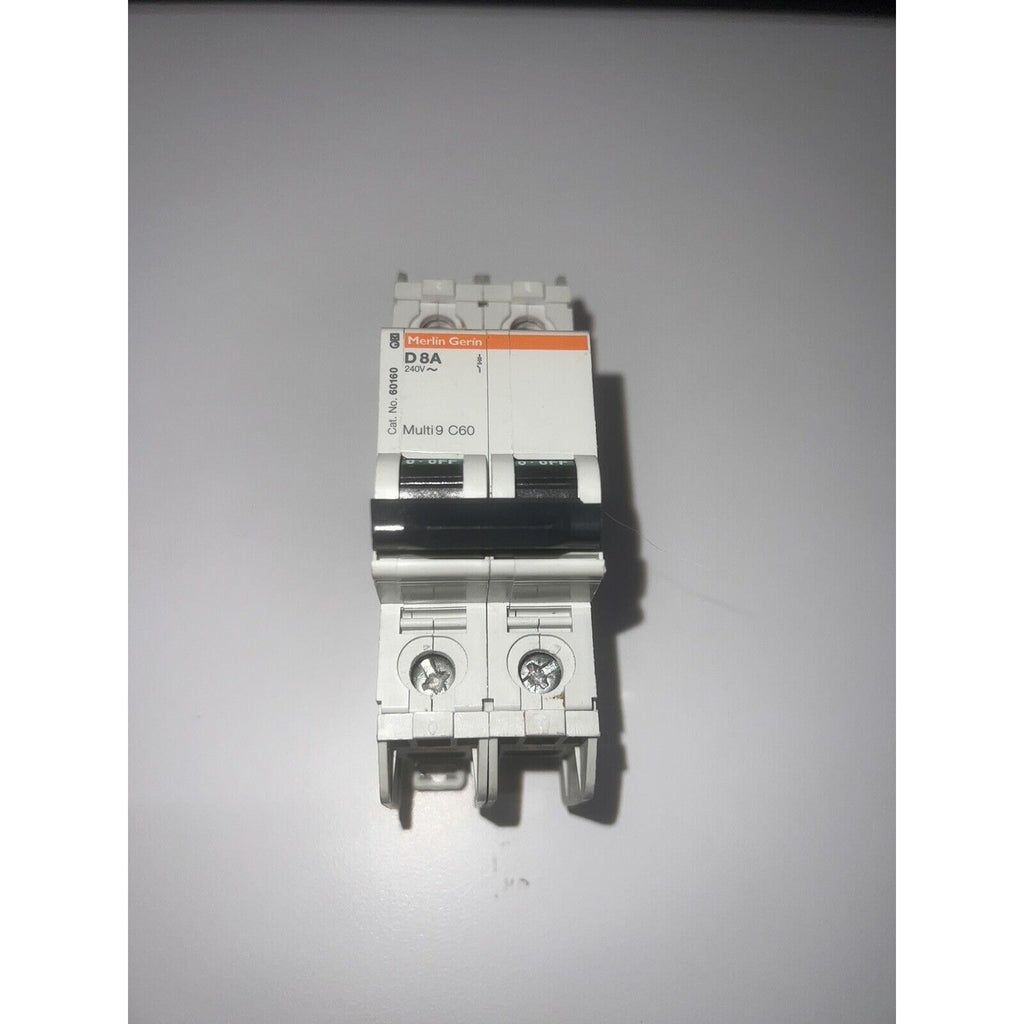 Merlin Gerin D 8A Multi 9 C60 CIRCUIT BREAKER 24521 8-Amp 2-Pole 5kA 480Y/277V