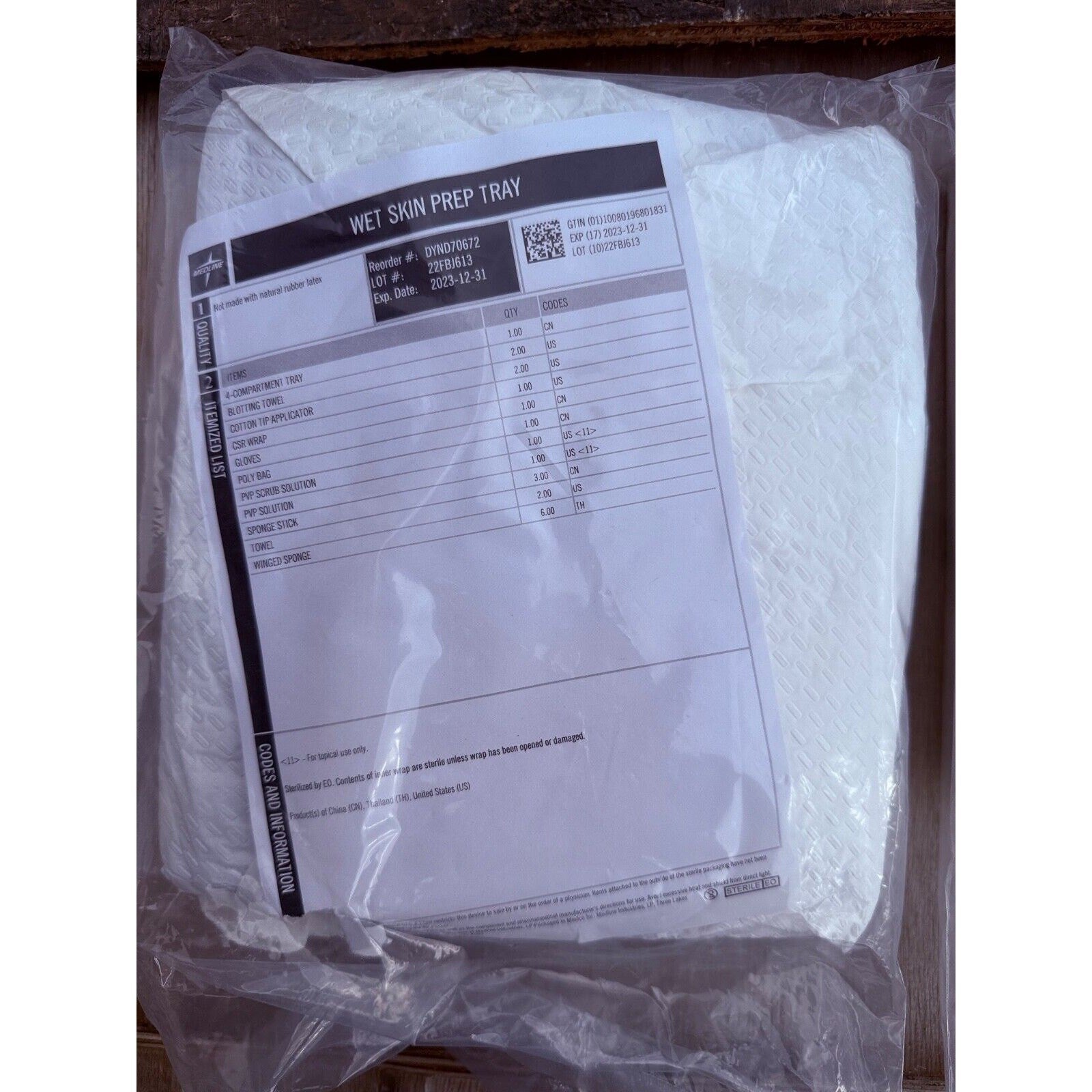 Medline Wet Skin Prep Tray DYND70672 Exp. 12/23