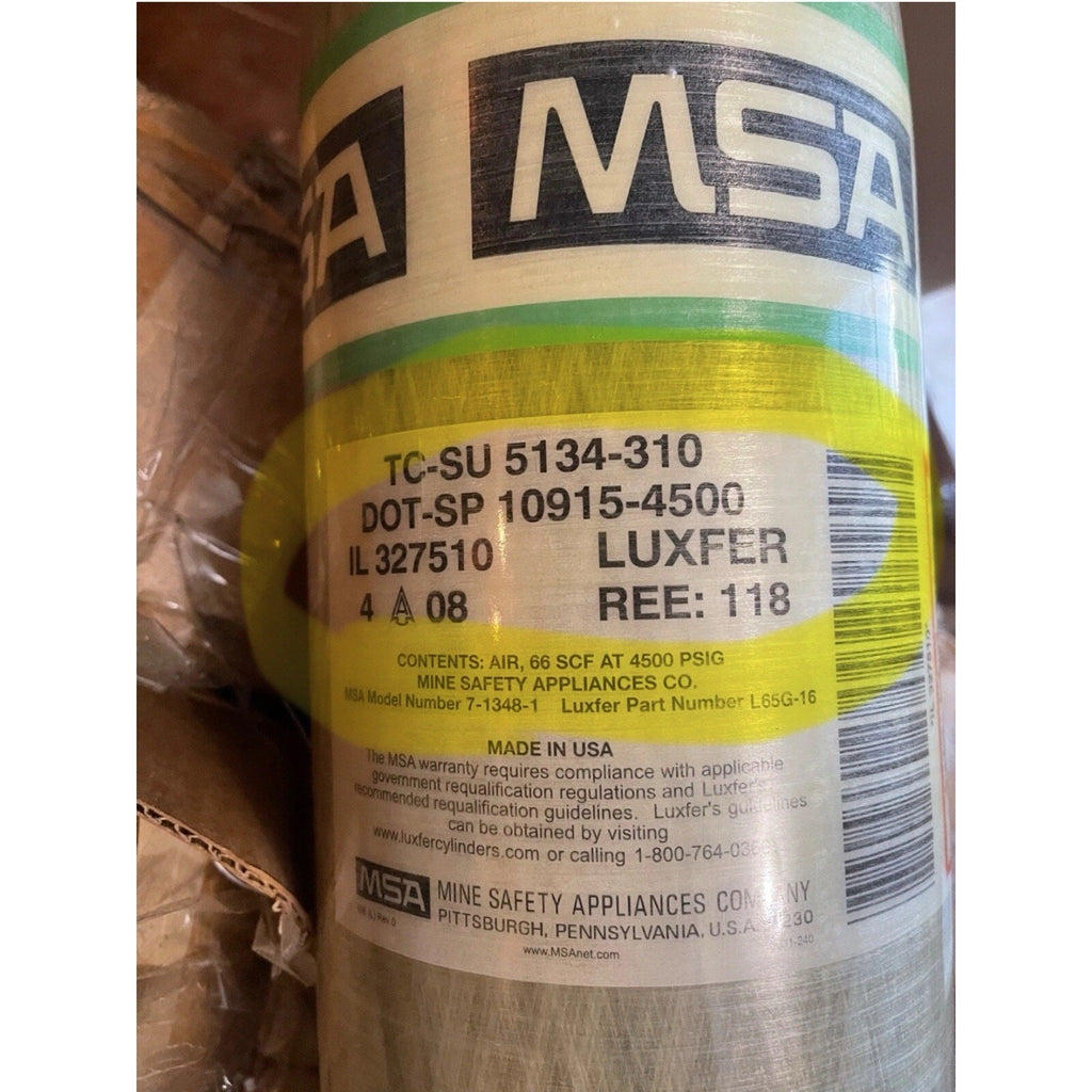 4 Tanks Scott/ MSA 4500psi TC-SU 5134-310 Ultra Elite, H-45 Low Profile Luxfer