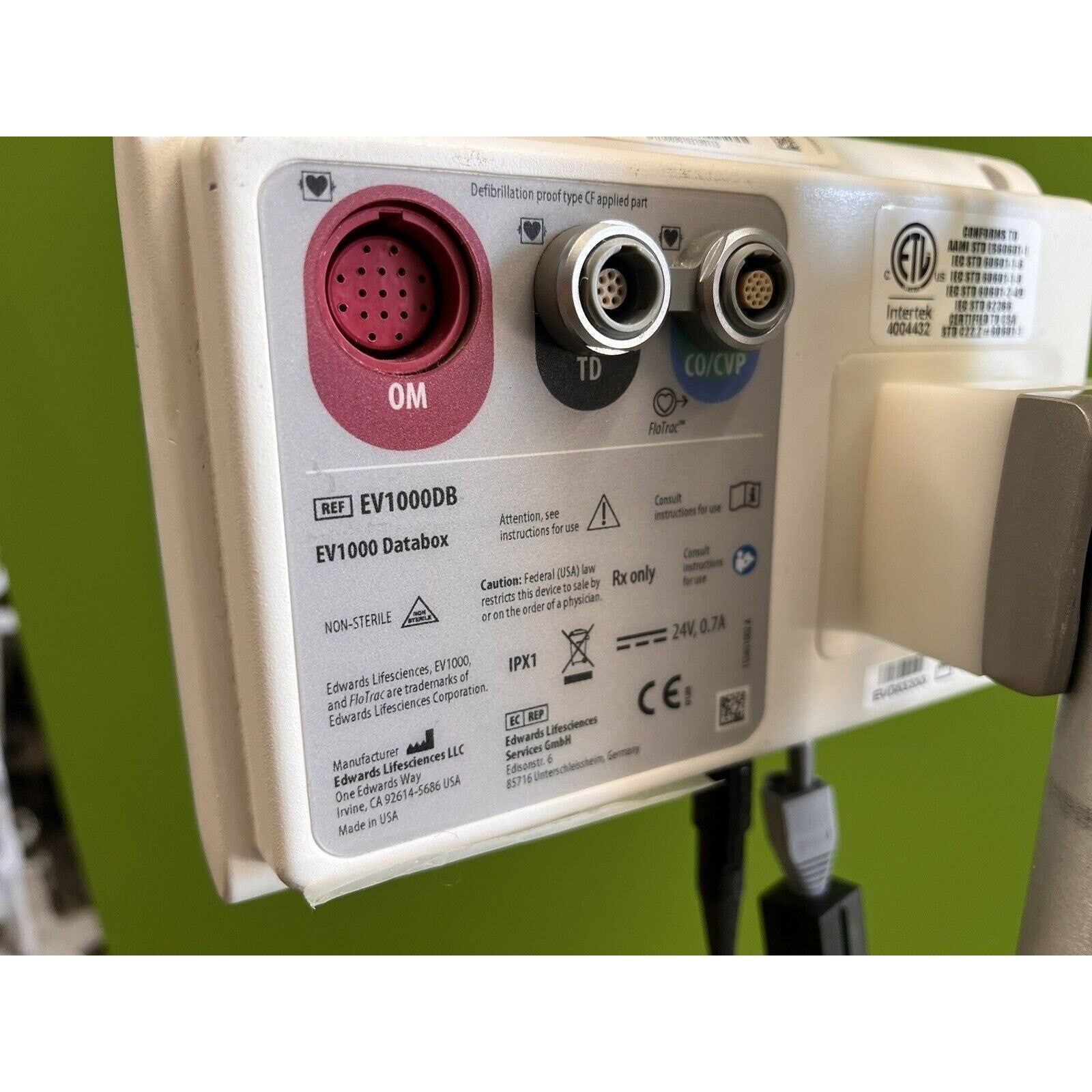 Edwards Lifesciences Cardiac Output Monitor, EV1000M, EV1000DB, EVPMP Pump Unit