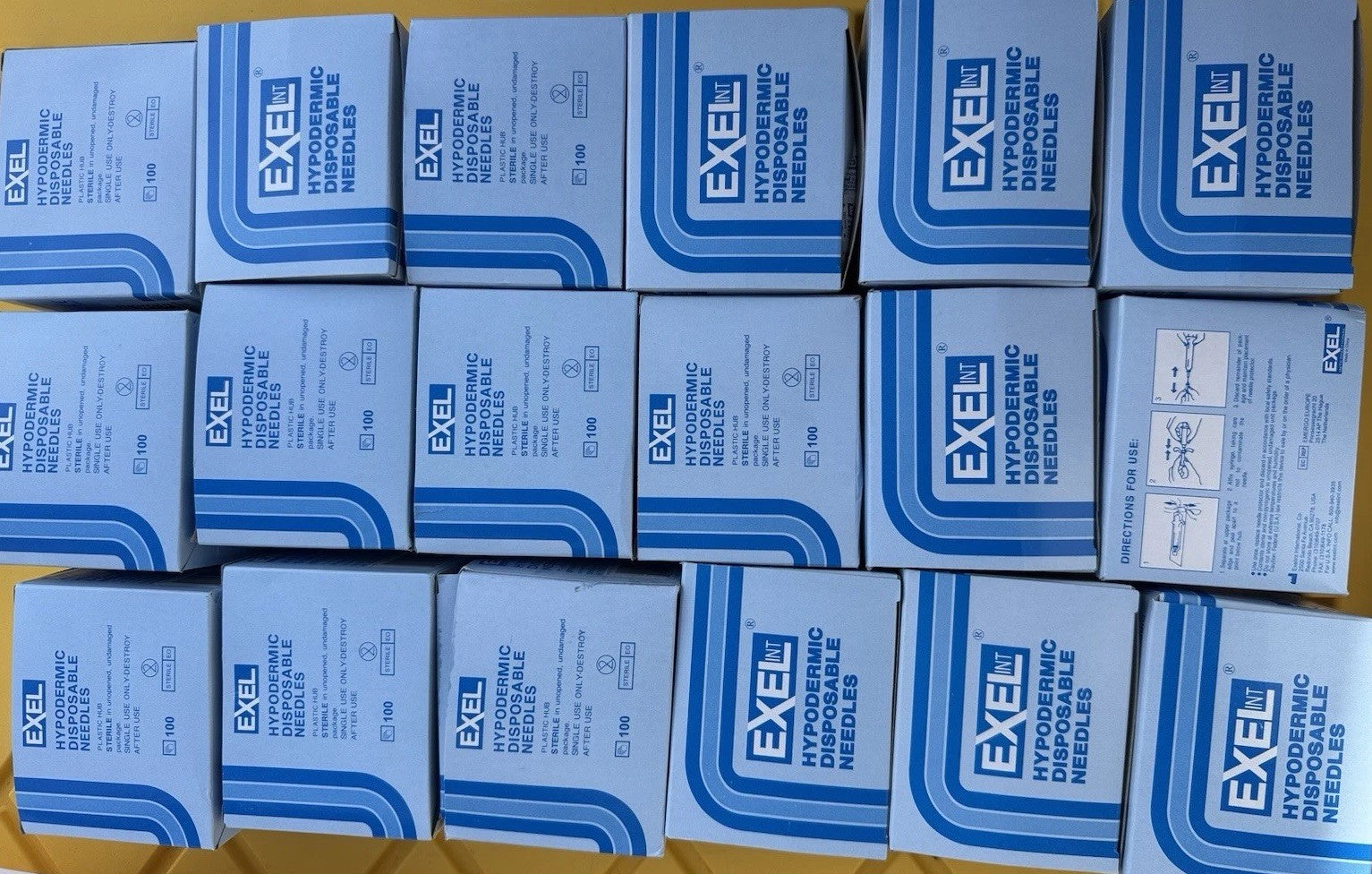 Exel Sterile Hypodermic, Disposable, Regular Wall, 23G x 1.5",  SIX BOXES of 100