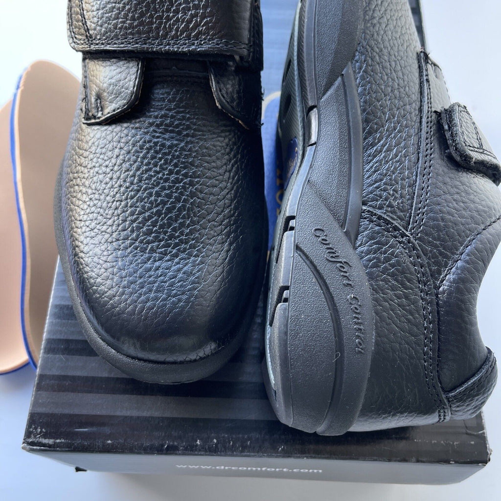 NEW DR. COMFORT 6010 WILLIAM BLACK LEATHER DIABETIC CASUAL SHOES MEN'S SIZE 7W